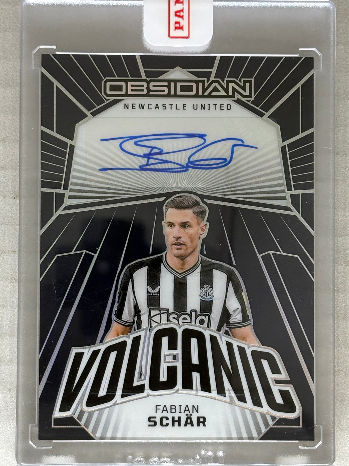 2023-24 Panini Obsidian Soccer /5 Volcanic Auto Declan Rice #VS-DR