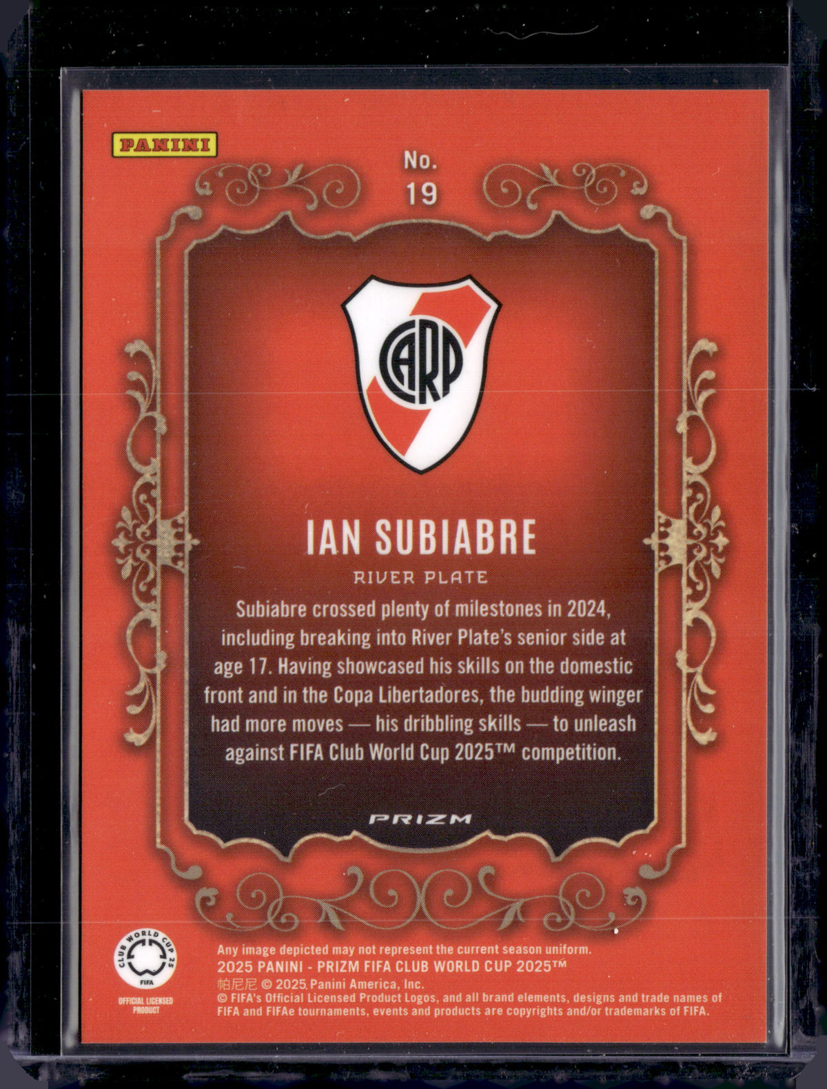 2025 Panini Prizm Fifa Club Ian Subiabre #19