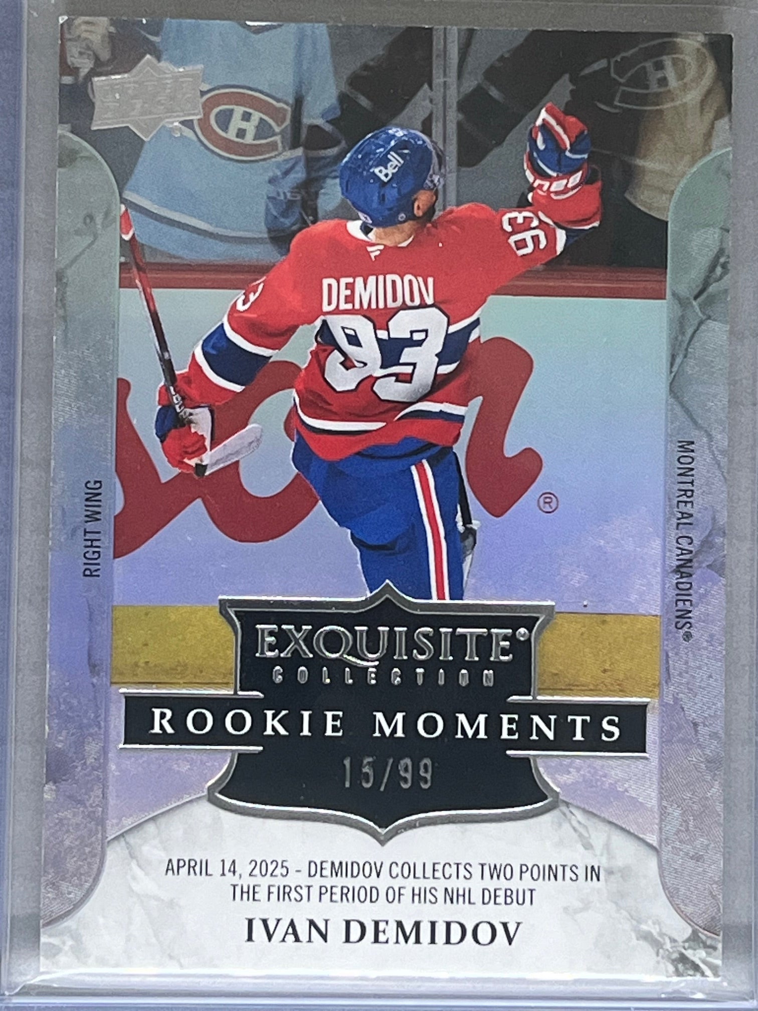 2025-26 Upper Deck Exquisite Ivan Demidov Rookie Moments 15/99