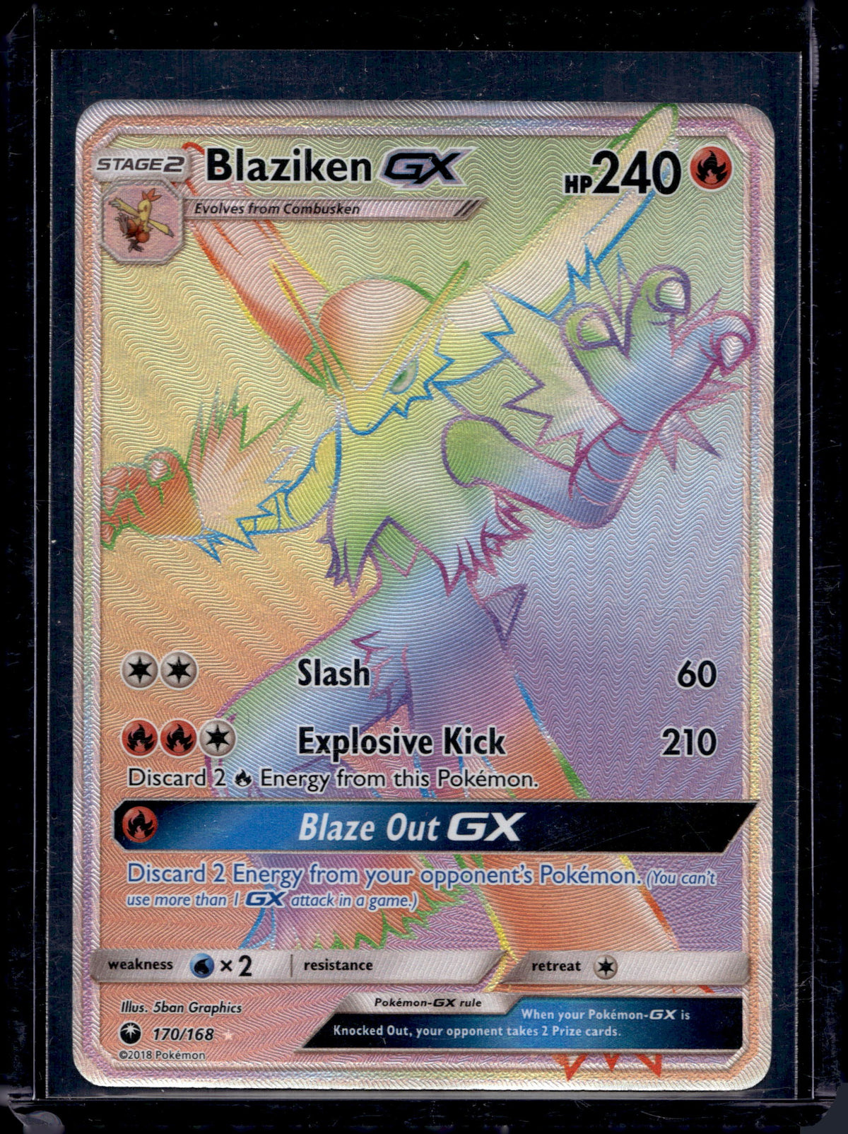 2018 Pokemon Celestial Storm Blaziken GX 170/168