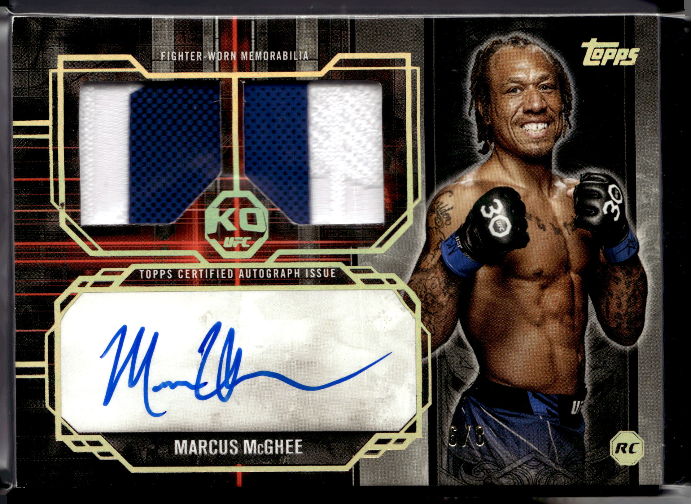 2025 Topps UFC Tier 1 Dual Relic Autograph Marcus McGhee /8