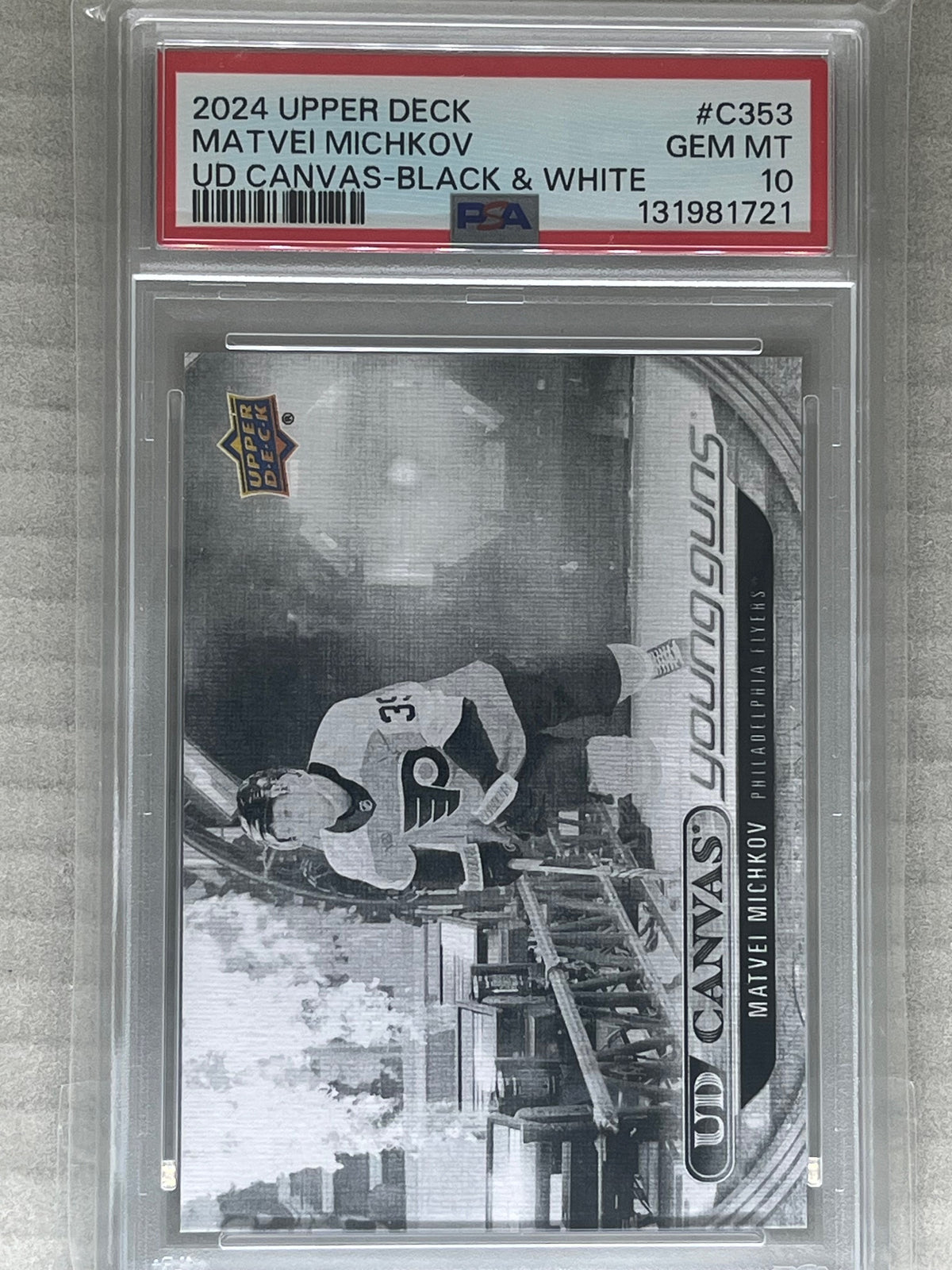 2024-25 UD Extended Series Matvai  Michkov Canvas Black Young Guns PSA 10