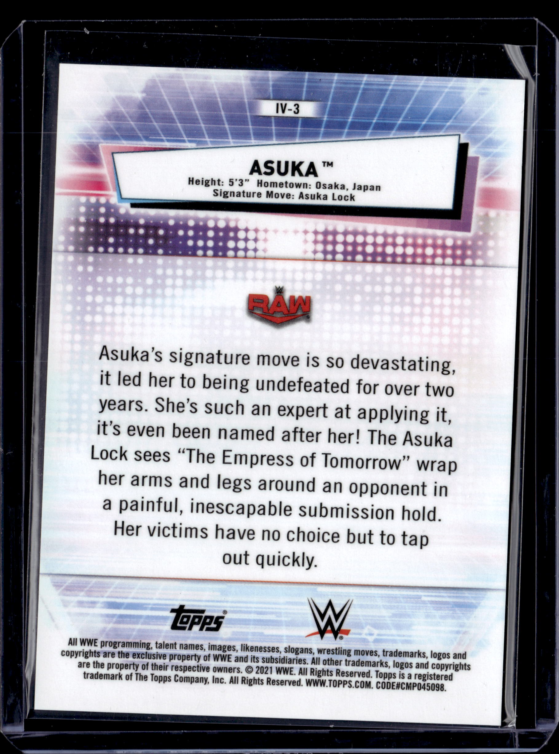 2021 WWE Topps Chrome Black Refractor /10 Asuka