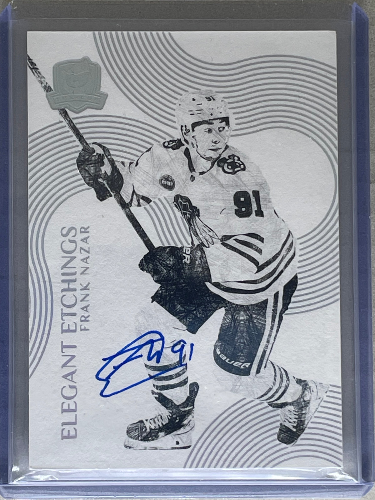 2024-25 Upper Deck The Cup Elegant Etchings Frank Nazar Auto Blackhawks EL-FN