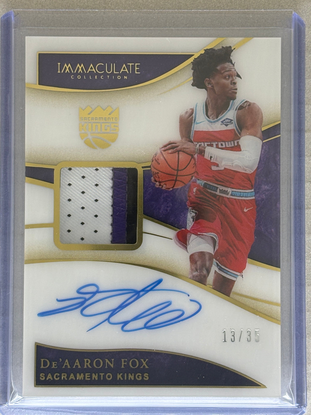 2019-20 Panini Immaculate Collection Auto Patch /35 De'Aaron Fox