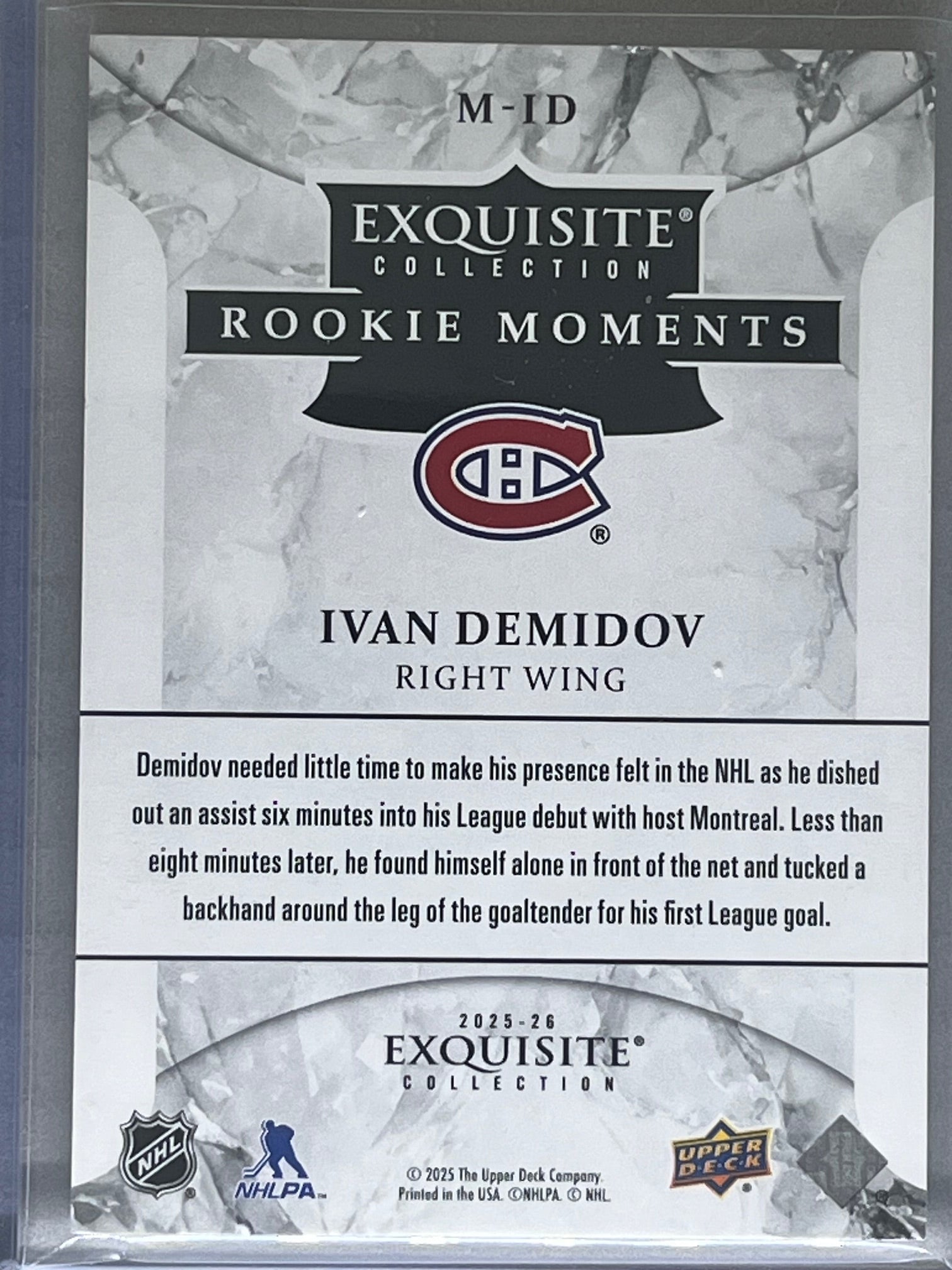 2025-26 Upper Deck Exquisite Ivan Demidov Rookie Moments 15/99