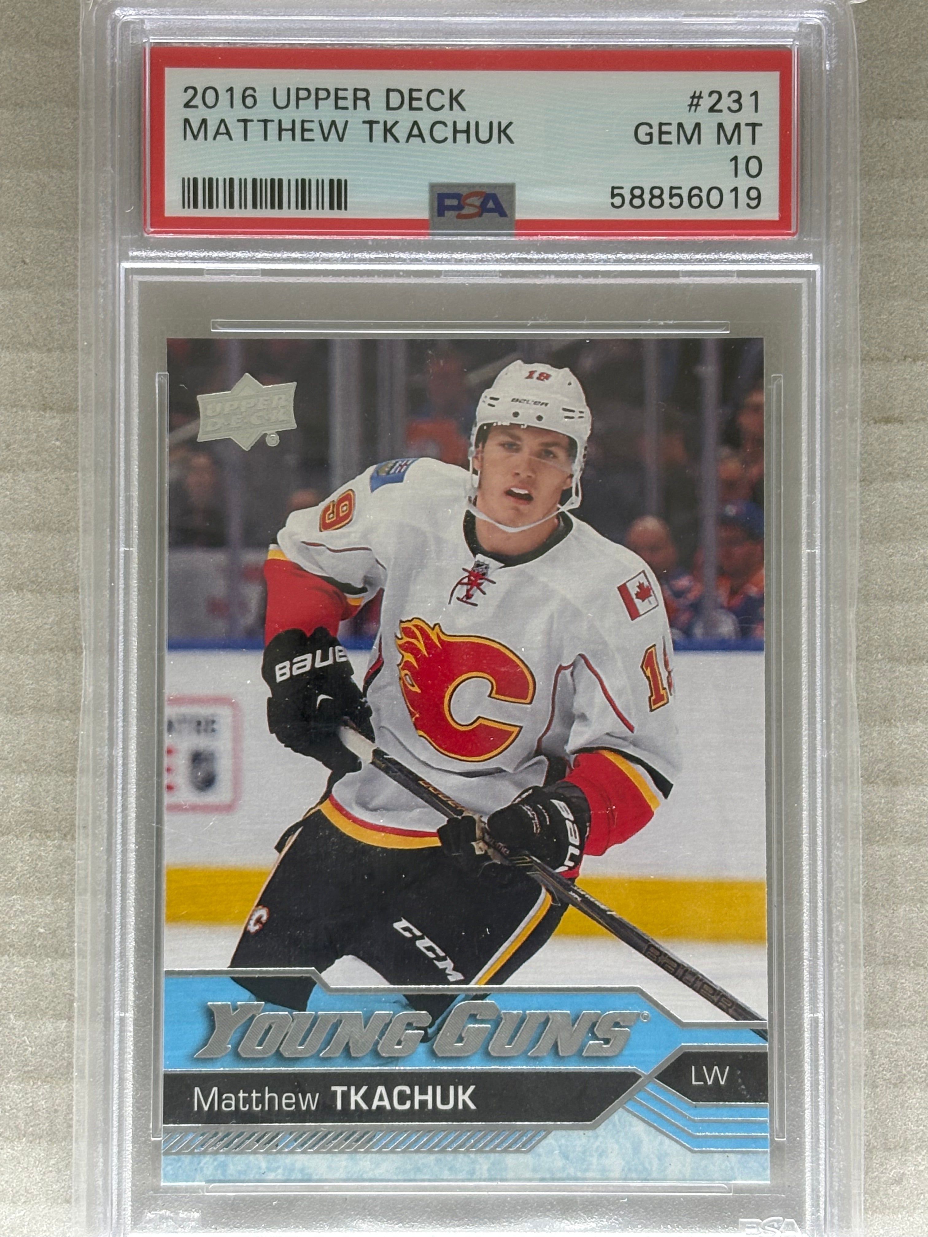 2016-17 UD Series One Young Guns Matthew Tkachuk PSA 10
