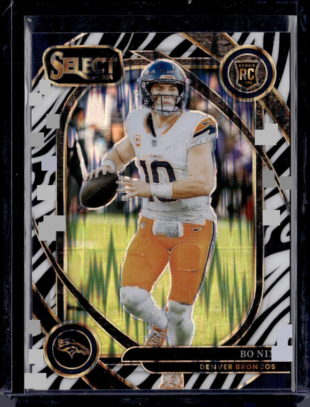 2024 Panini Select Bo Nix Club Level Zebra Prizm SSP