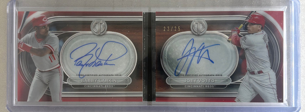2024 Topps Tribute Baseball Tandems Auto Book Card /25 Votto/Larkin