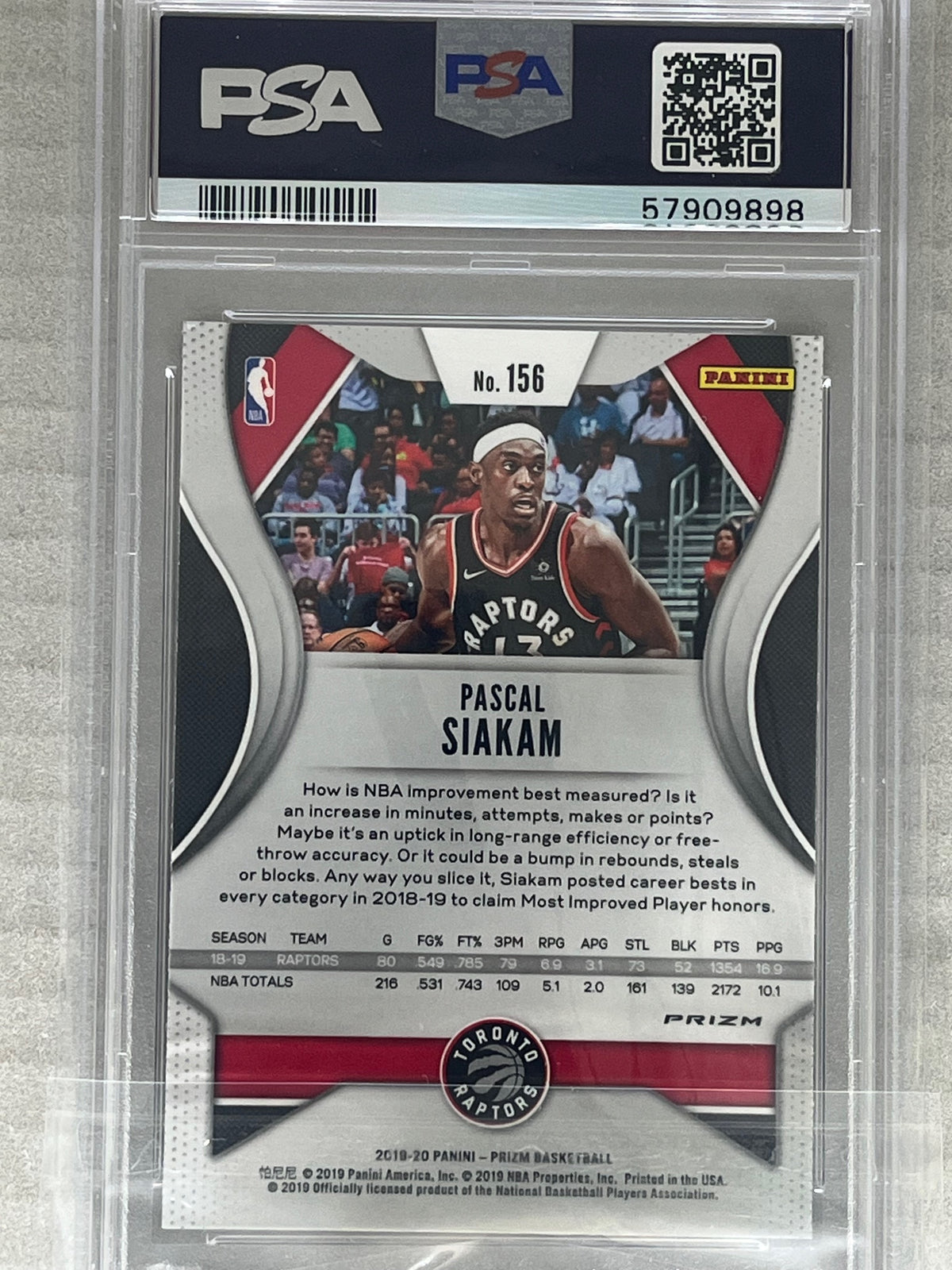 2019-20 Panini Prizm Pascal Siakam Tiger Stripe Choice