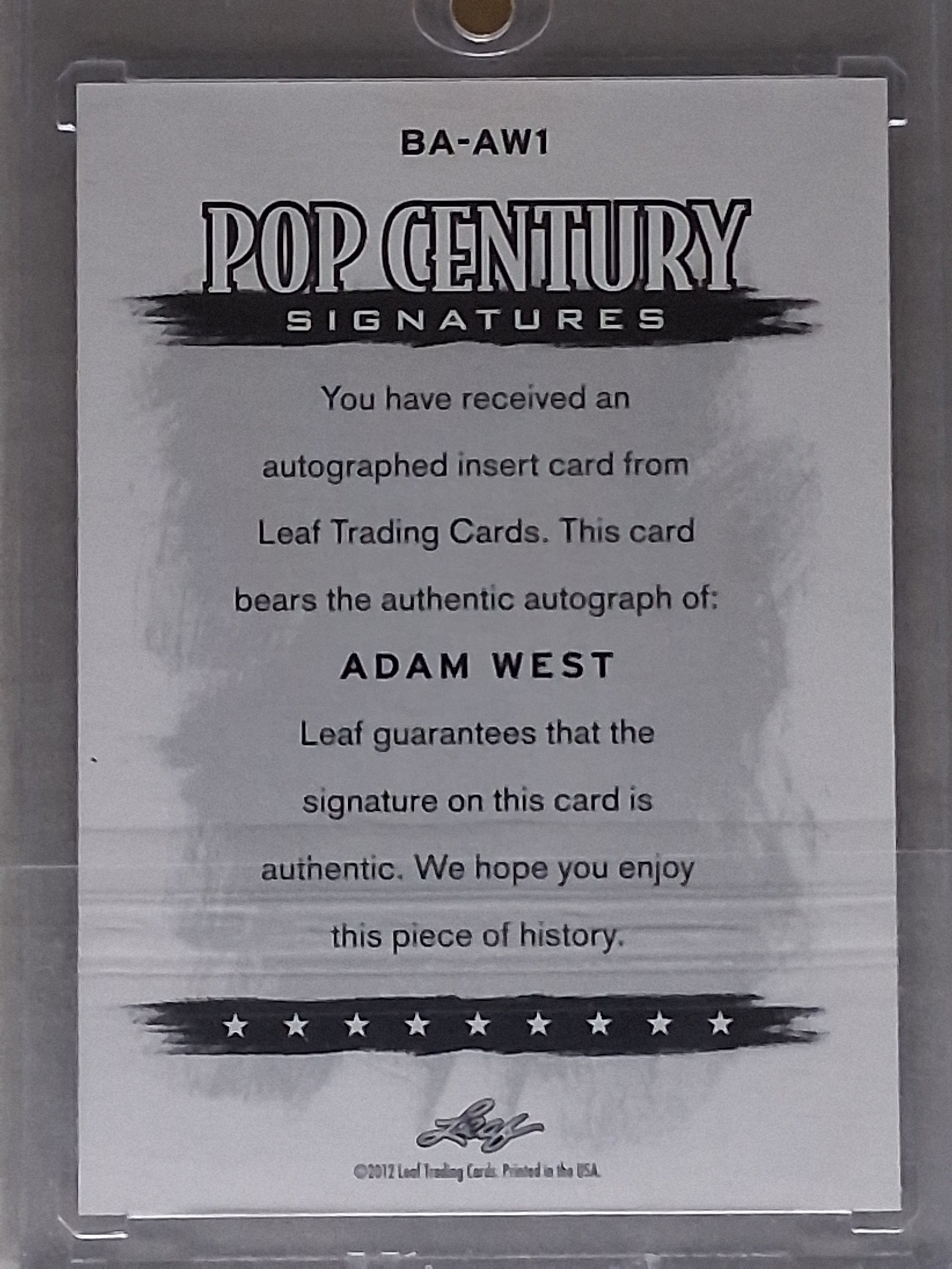2012 Leaf Pop Century Signatures Adam West 05/25
