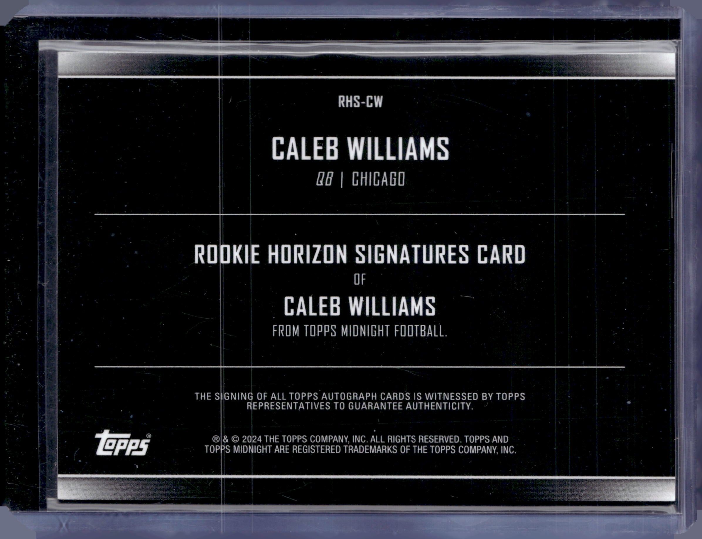 2024 Topps Midnight Caleb Williams Auto