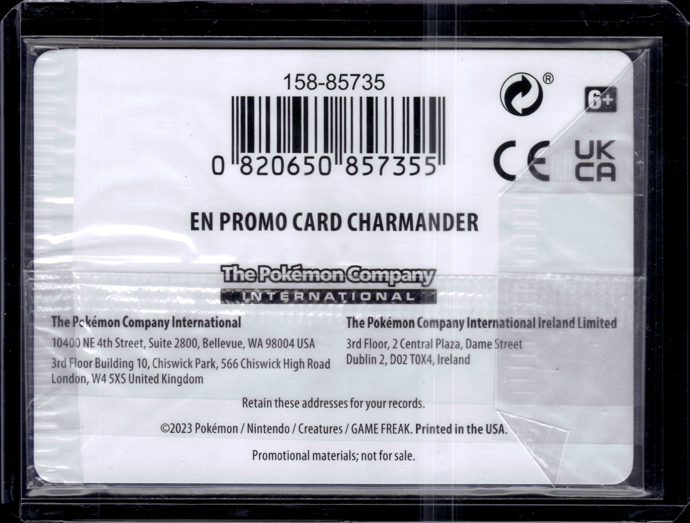 Pokemon Charmander Reverse Holo Card 004/165 GameStop Promo Sealed NM