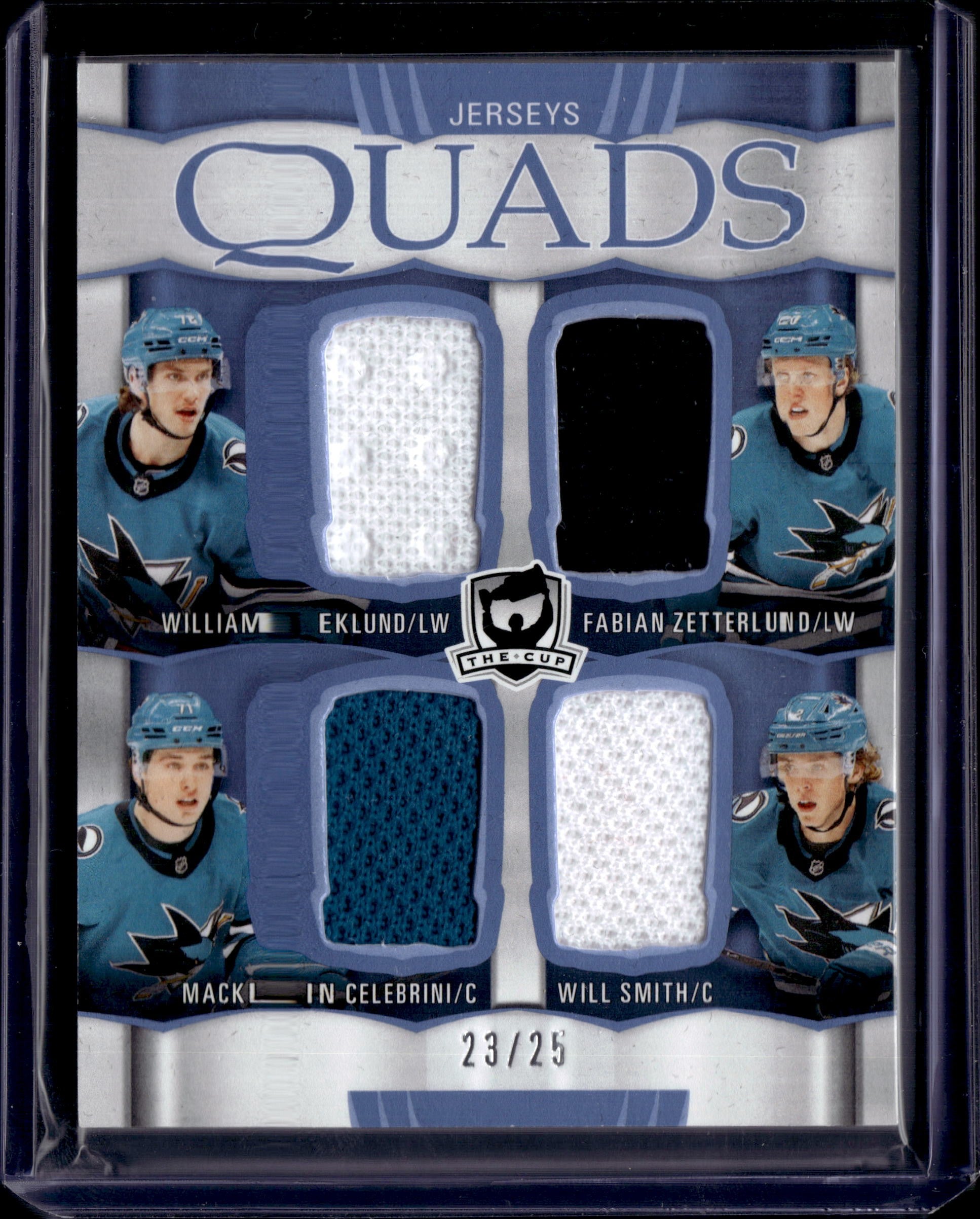 2024-25 The Cup Quads Jerseys Eklund, Zetterlund, Celebrini, Smith /25
