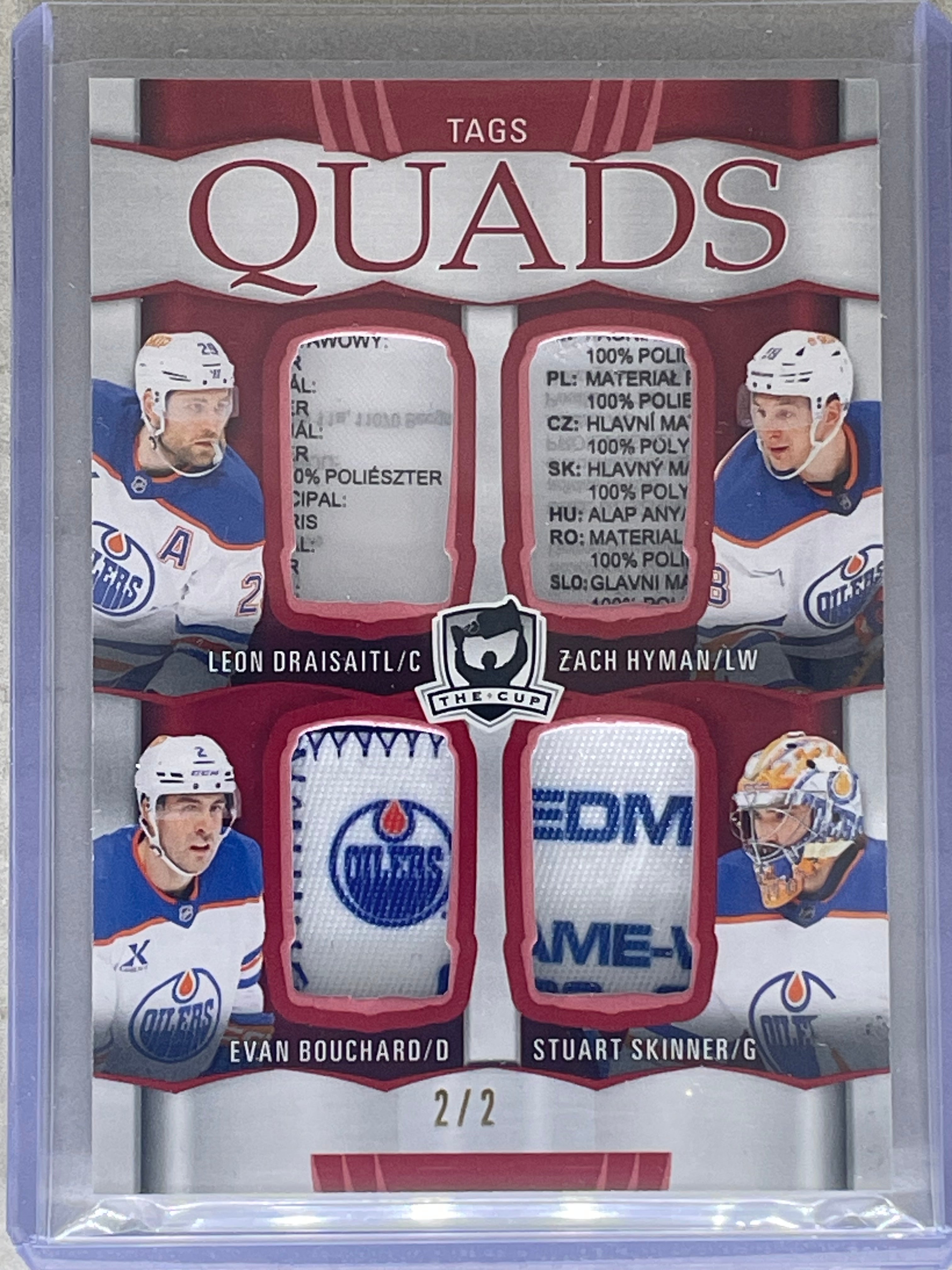 2024-25 The Cup Quad Tags Drasaitl/Hyman/Bouchard/Skinner 2/2