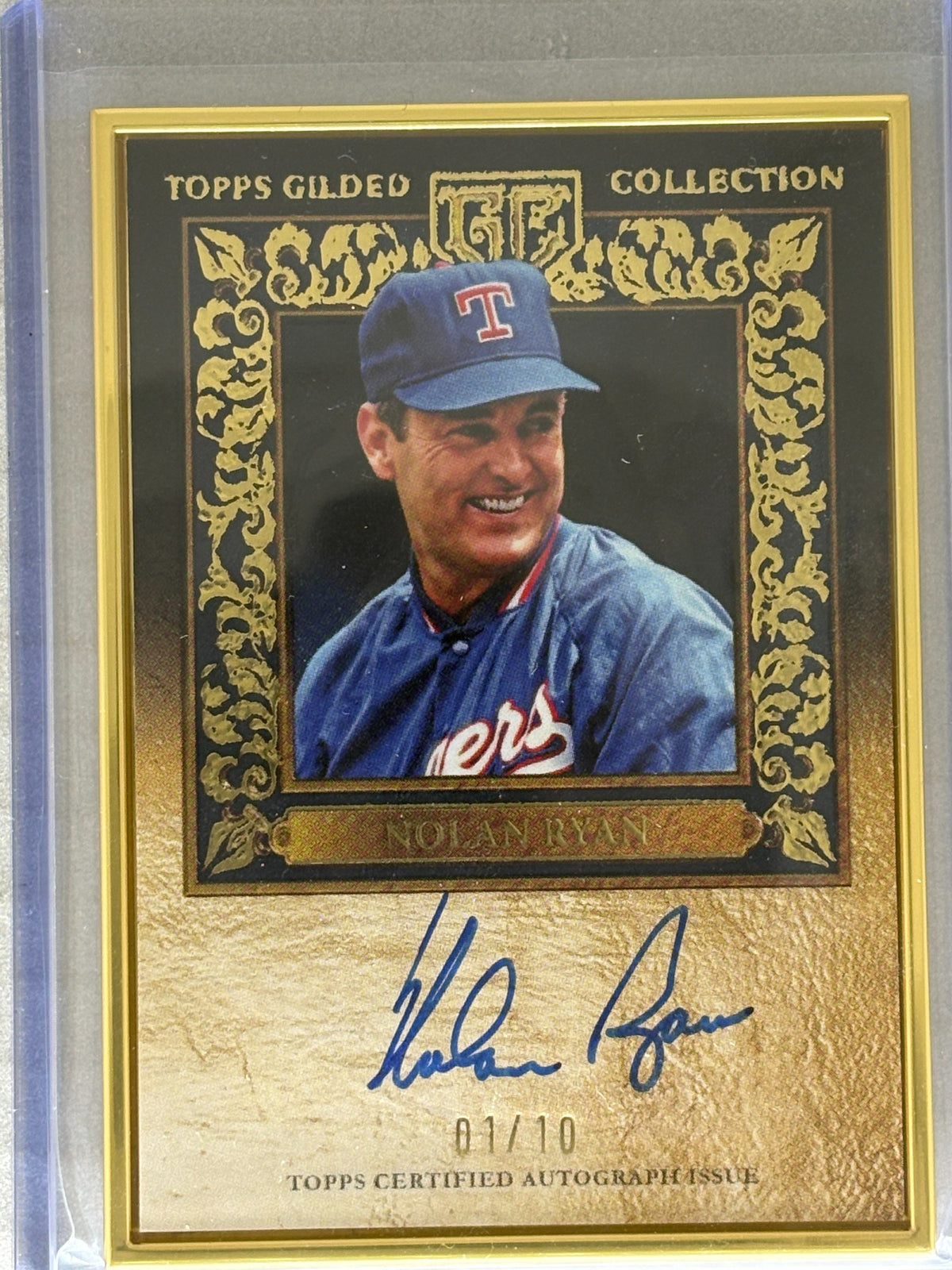 2025 Topps Gold Framed Hall Of Famers Autograph Gilded Collection Nolan Ryan