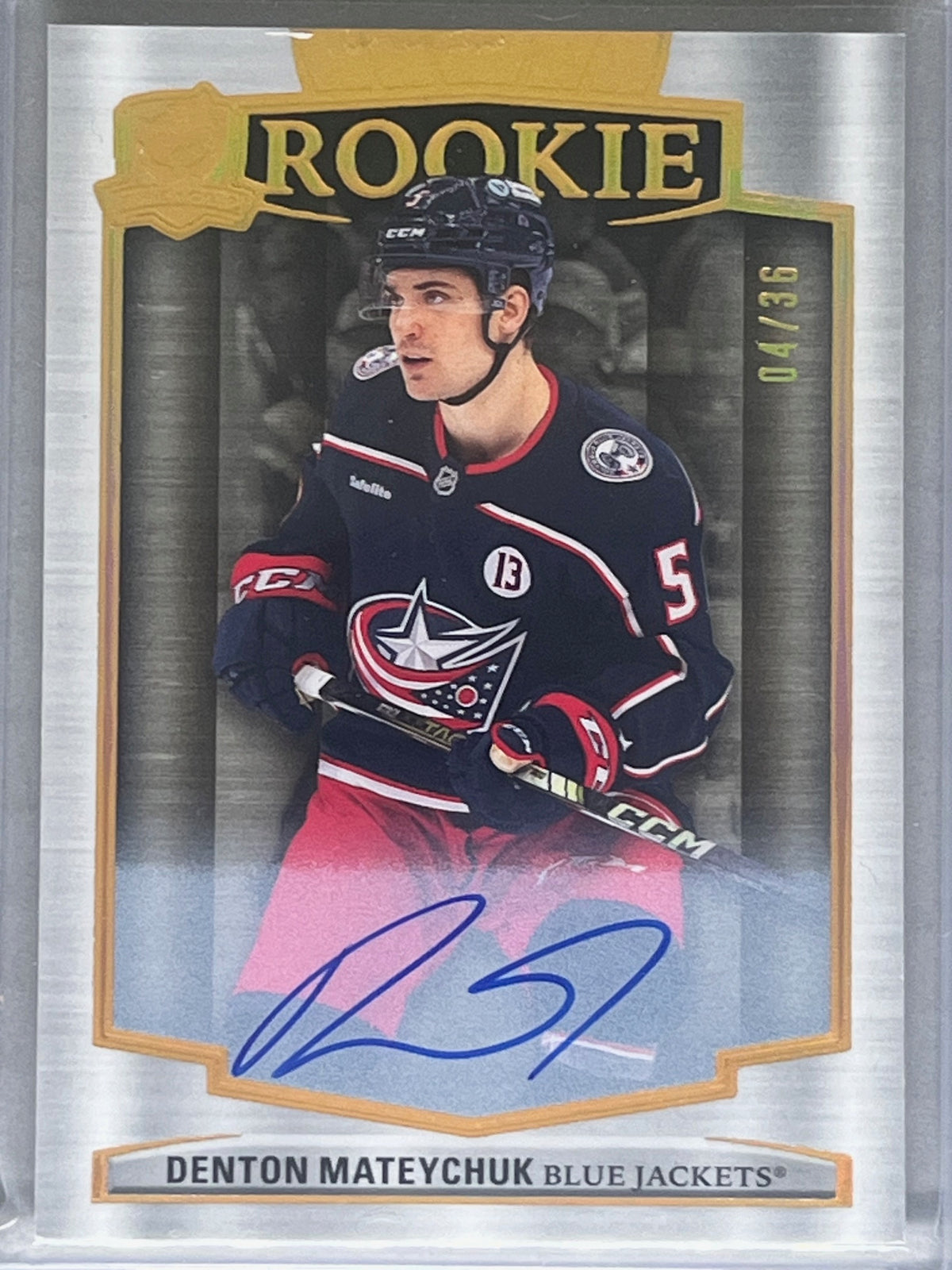 2024-25 Upper Deck The Cup Denton Mateychuk Rookie Gold Spectrum Auto /36
