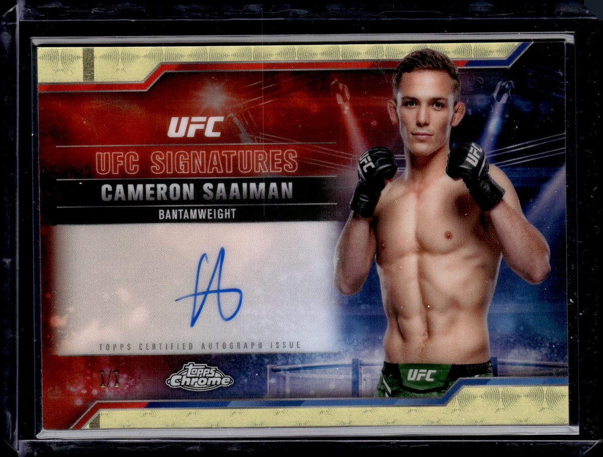 2025 Topps Chrome UFC Signatures Superfractor 1/1 Cameron Saaiman