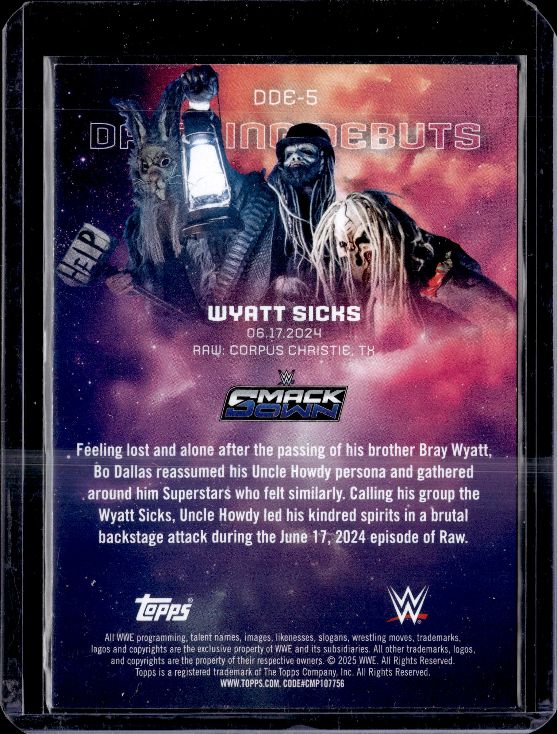 2025 Topps WWE Universe Wyatt Sicks Dazzling Debuts /75