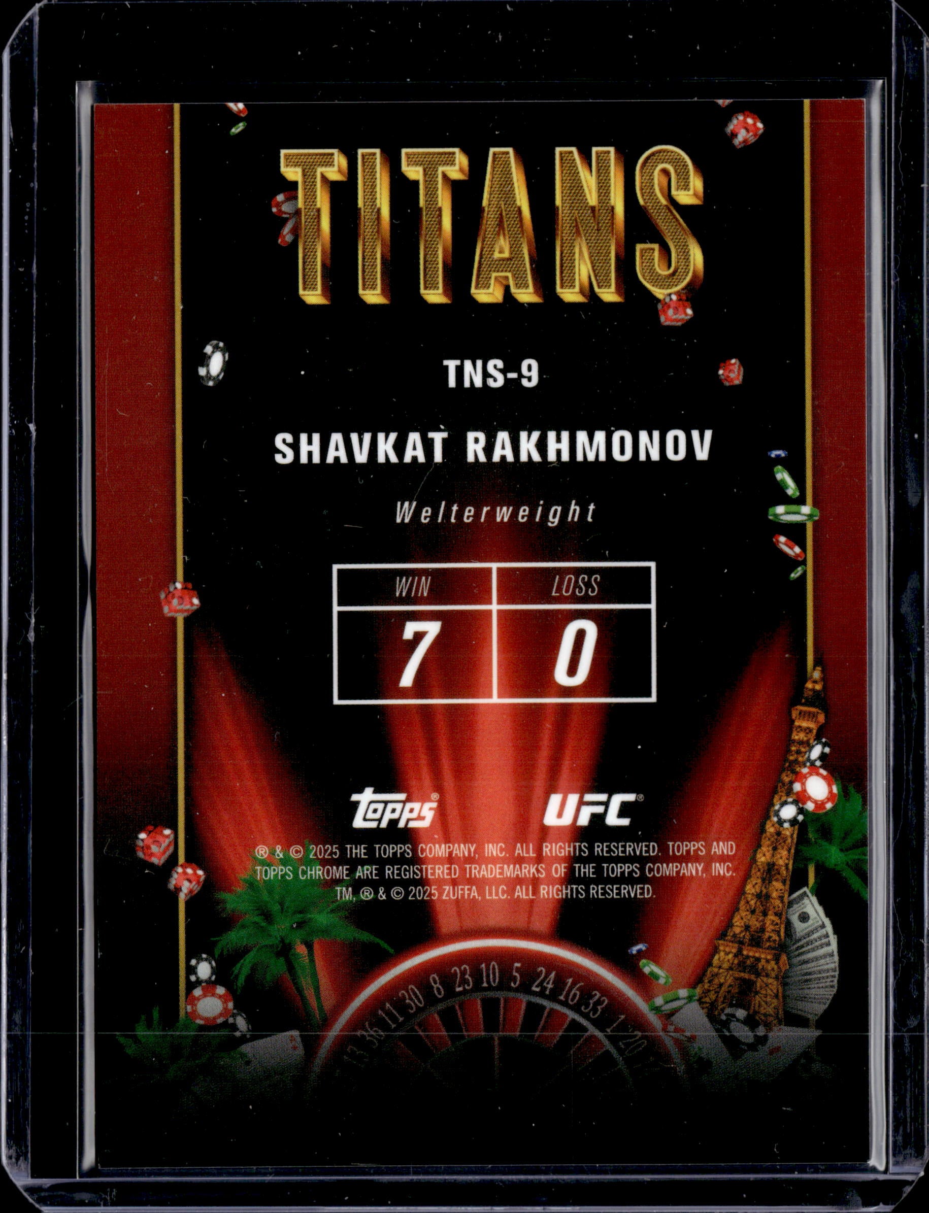2025 Topps Chrome UFC Titans SP Shavkat Rakhmonov #TNS-9