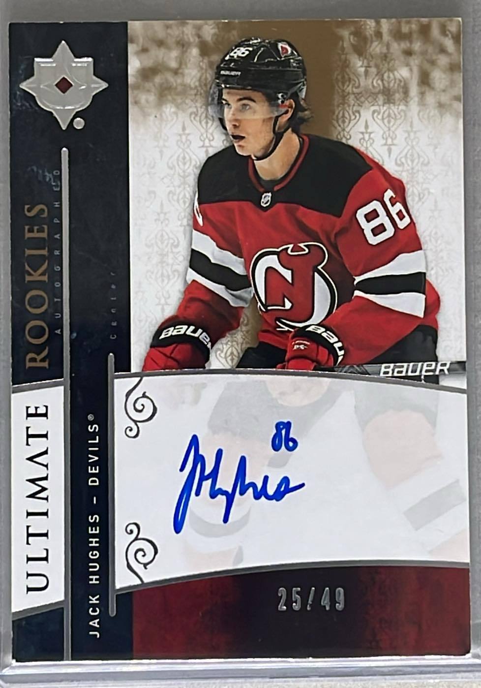 2019-20 Ultimate Jack Hughes Retro Ultimate Rookies Auto /49