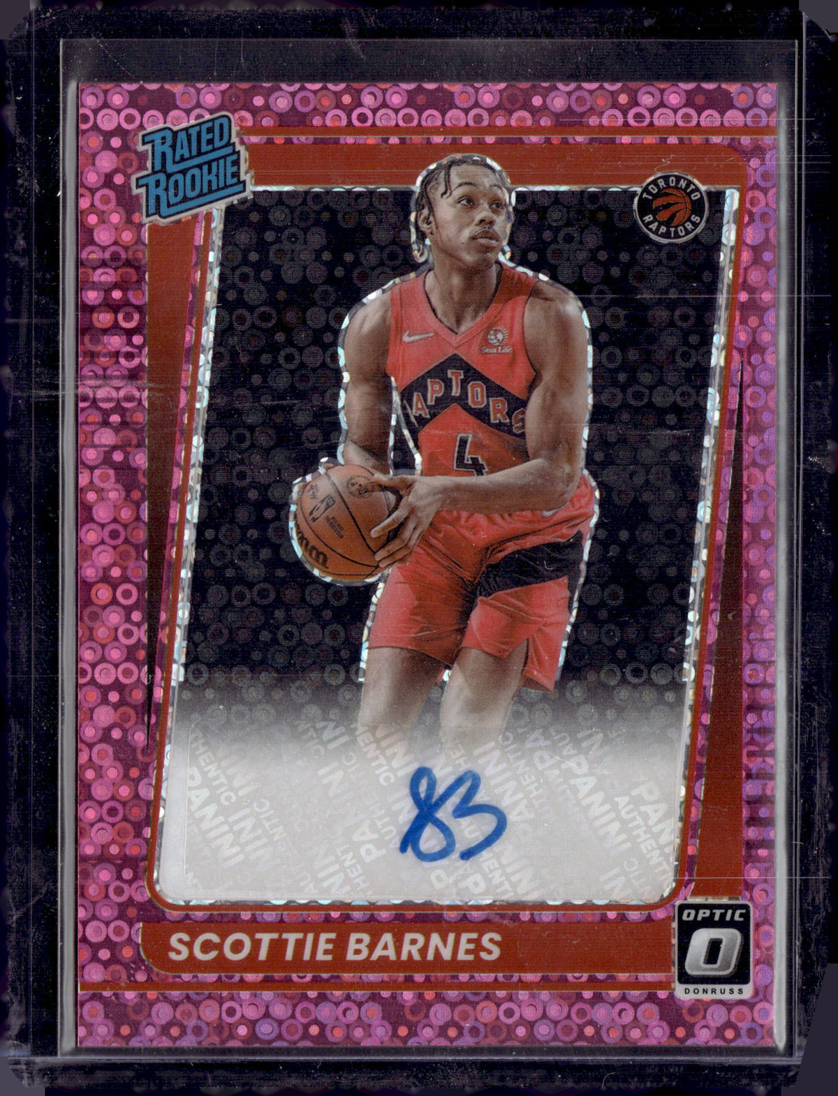 2021-22 Panini Donruss Optic Scottie Barnes Pink Pulsar Auto 01/20