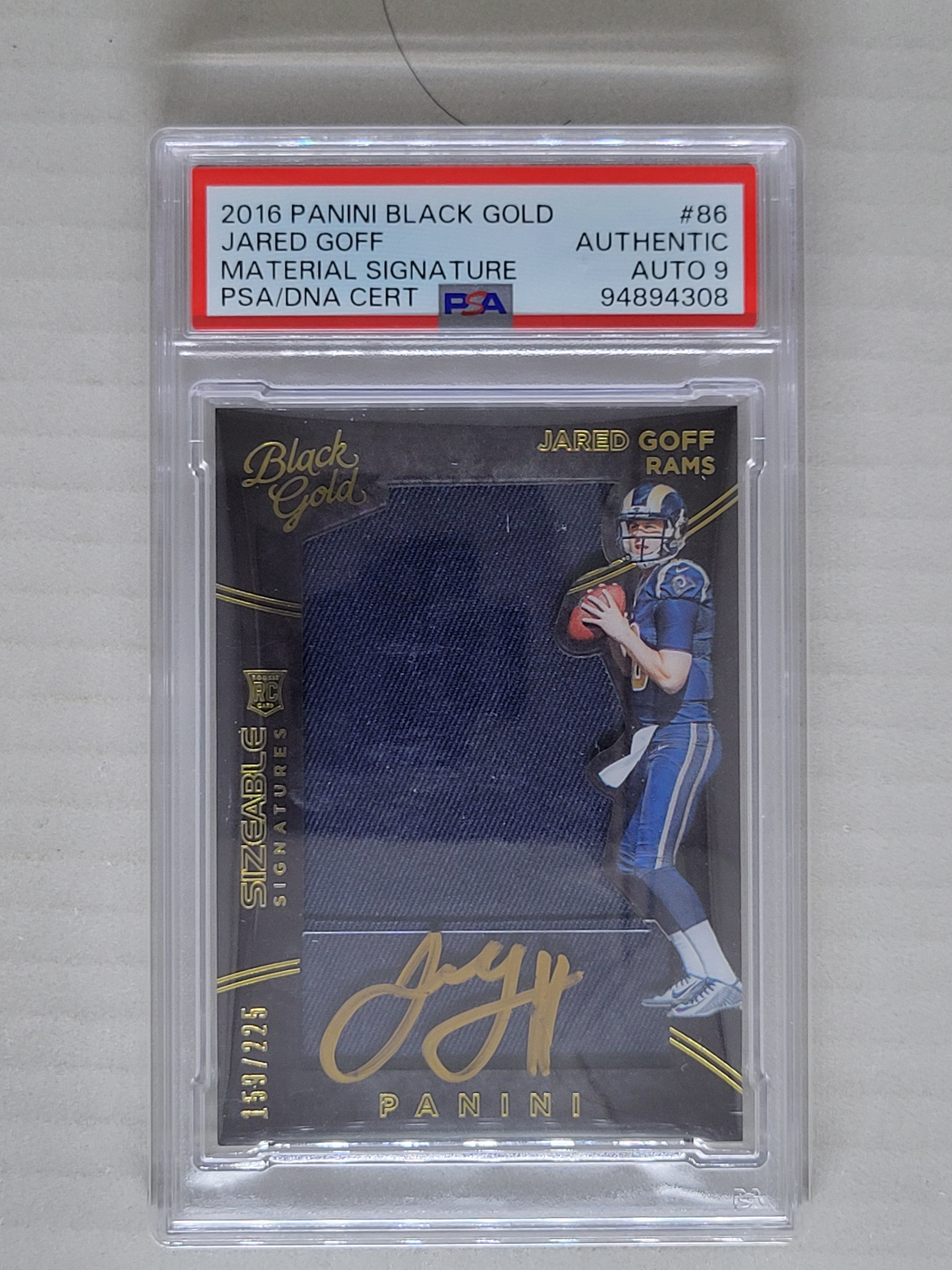 2016 Panini Black Gold Jared Goff Sizeable Signatures Auto Authentic 9