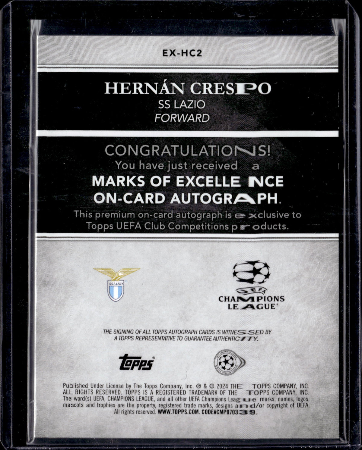 2024 Topps Hernan Crespo Marks Of Excellence 05/99