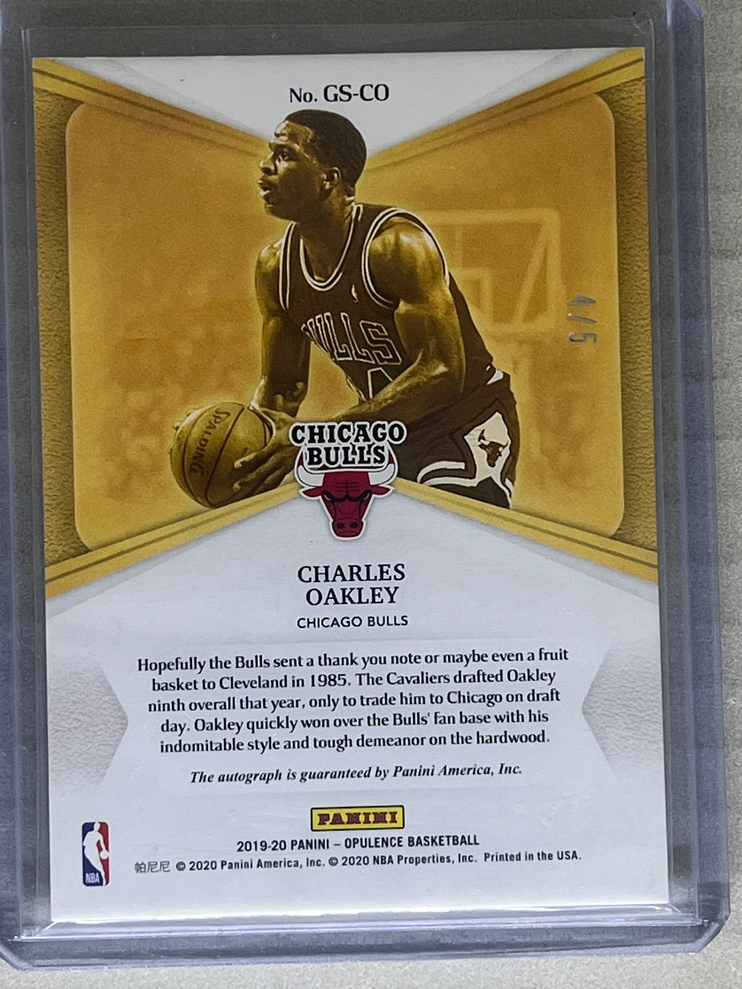 2019-20 Panini Opulence Gilded Signatures Charles Oakley /5