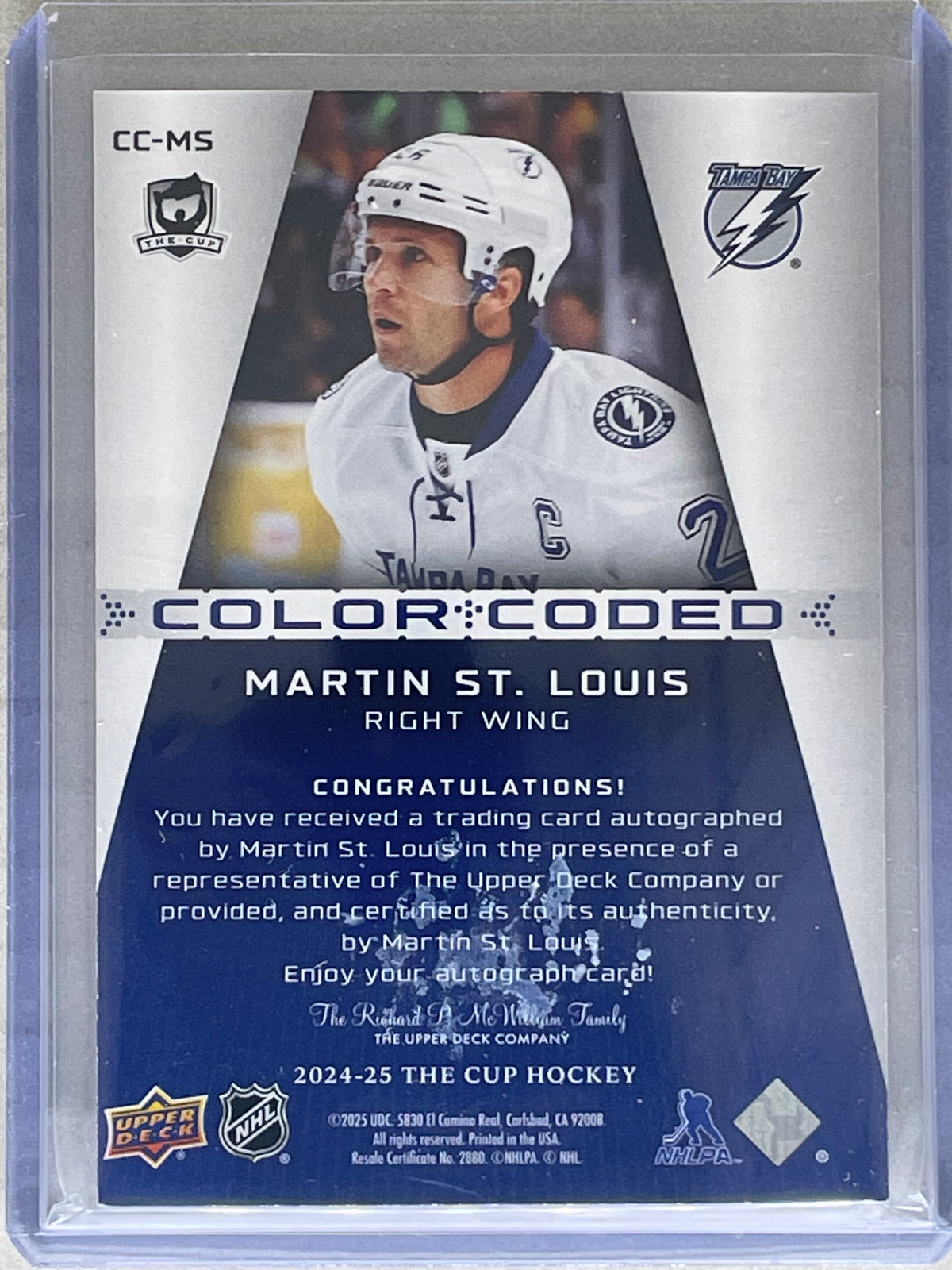 2024-25 The Cup Color Coded /35 Martin St. Louis