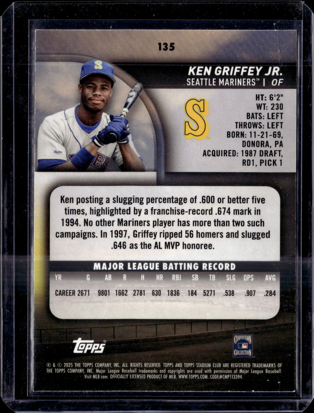 2025 Topps Stadium Club Members Only Ken Griffey Jr. #135