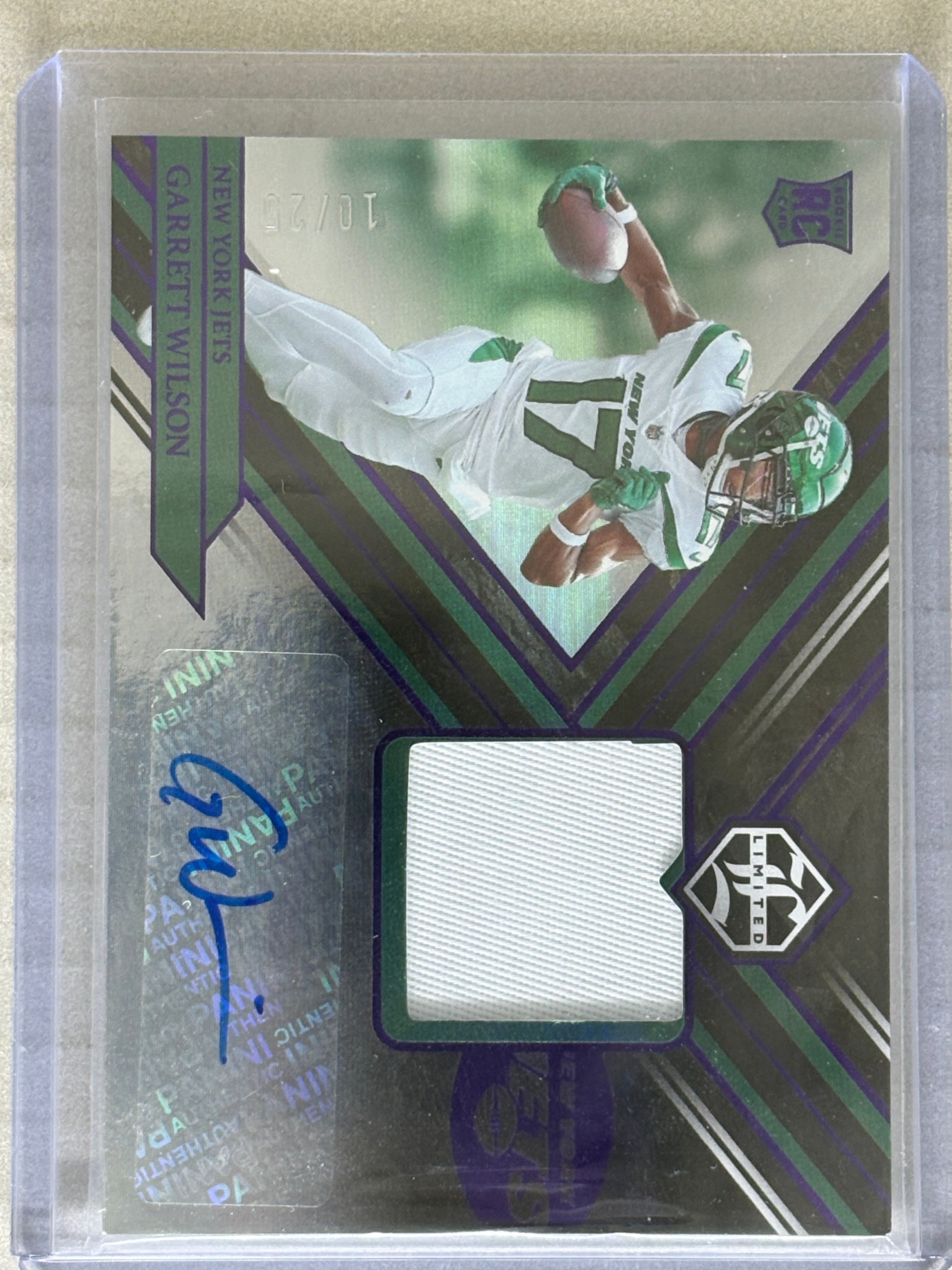 2022 Panini Limited Garrett Wilson Patch Auto 10/25