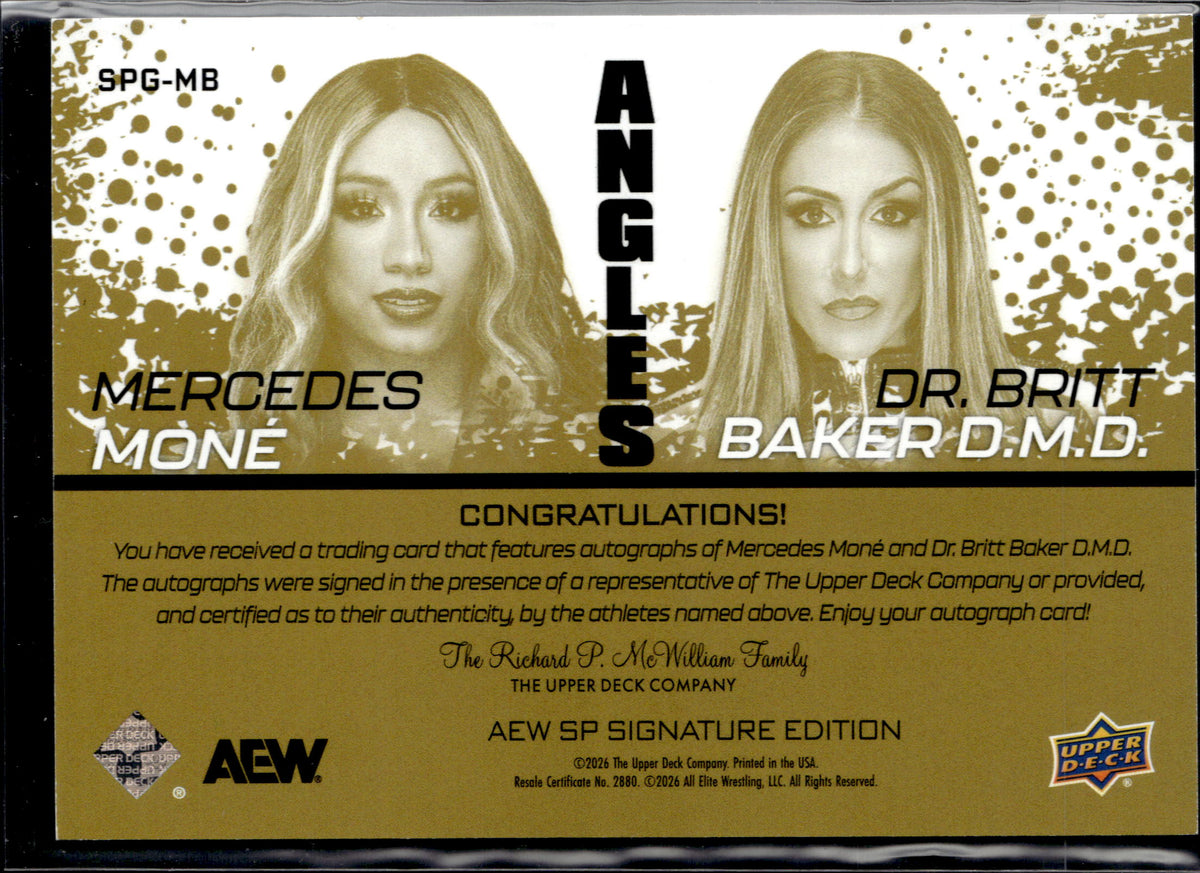 2025 SP Signature Edition AEW Angles Dr. Britt Baker DMD Mercedes Mone Dual Auto