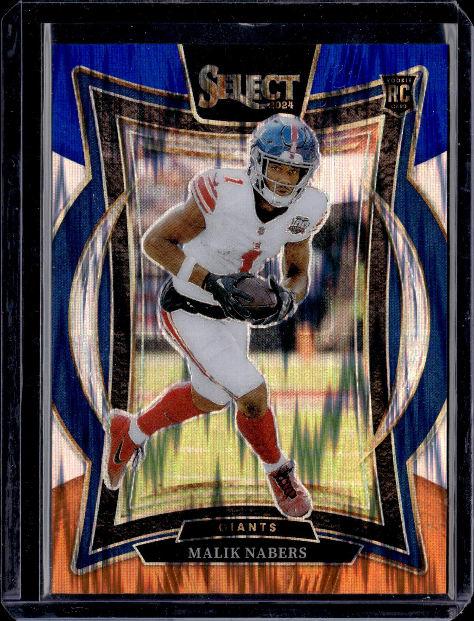 2024 Panini Select Malik Nabers Blue & Orange Shock Prizm 05/35