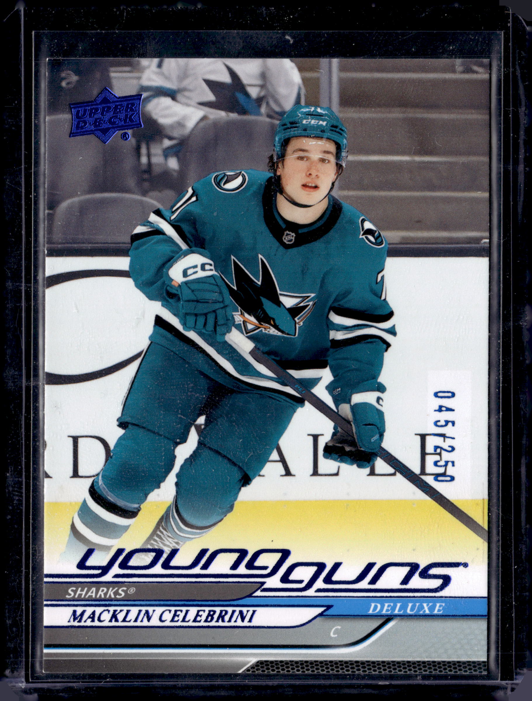 2024-25 Upper Deck Series 2 Macklin Celebrini Young Guns Deluxe 045/250