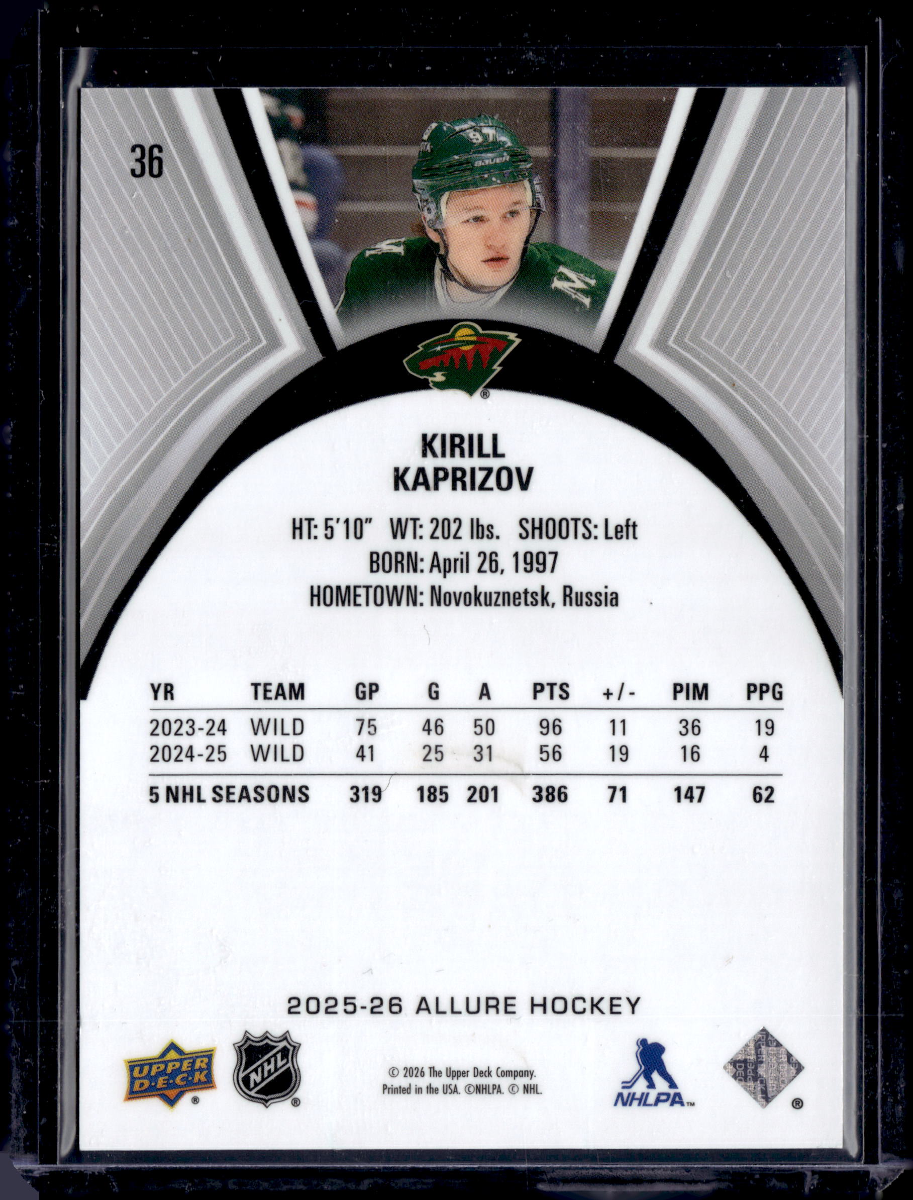 2025-26 Upper Deck Allure Kirill Kaprizov Tile Variation