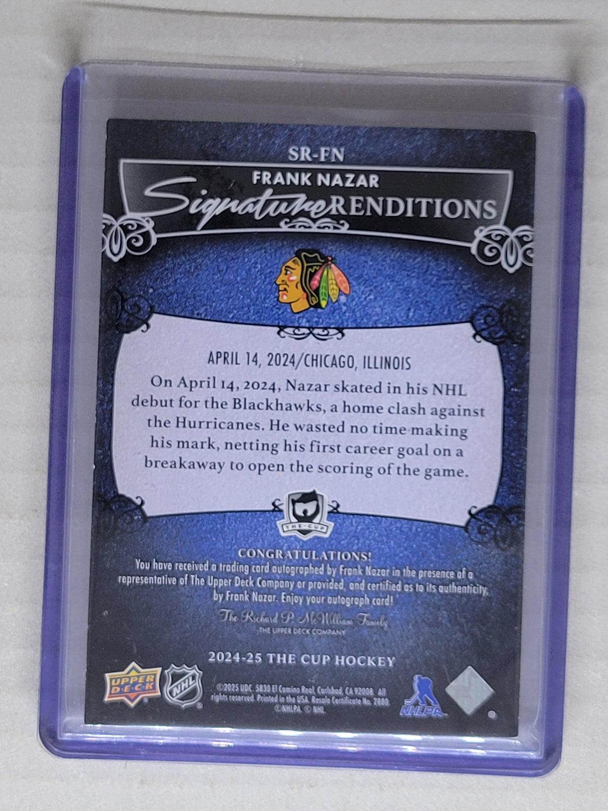 2024-25 The Cup Frank Nazar Signature Renditions