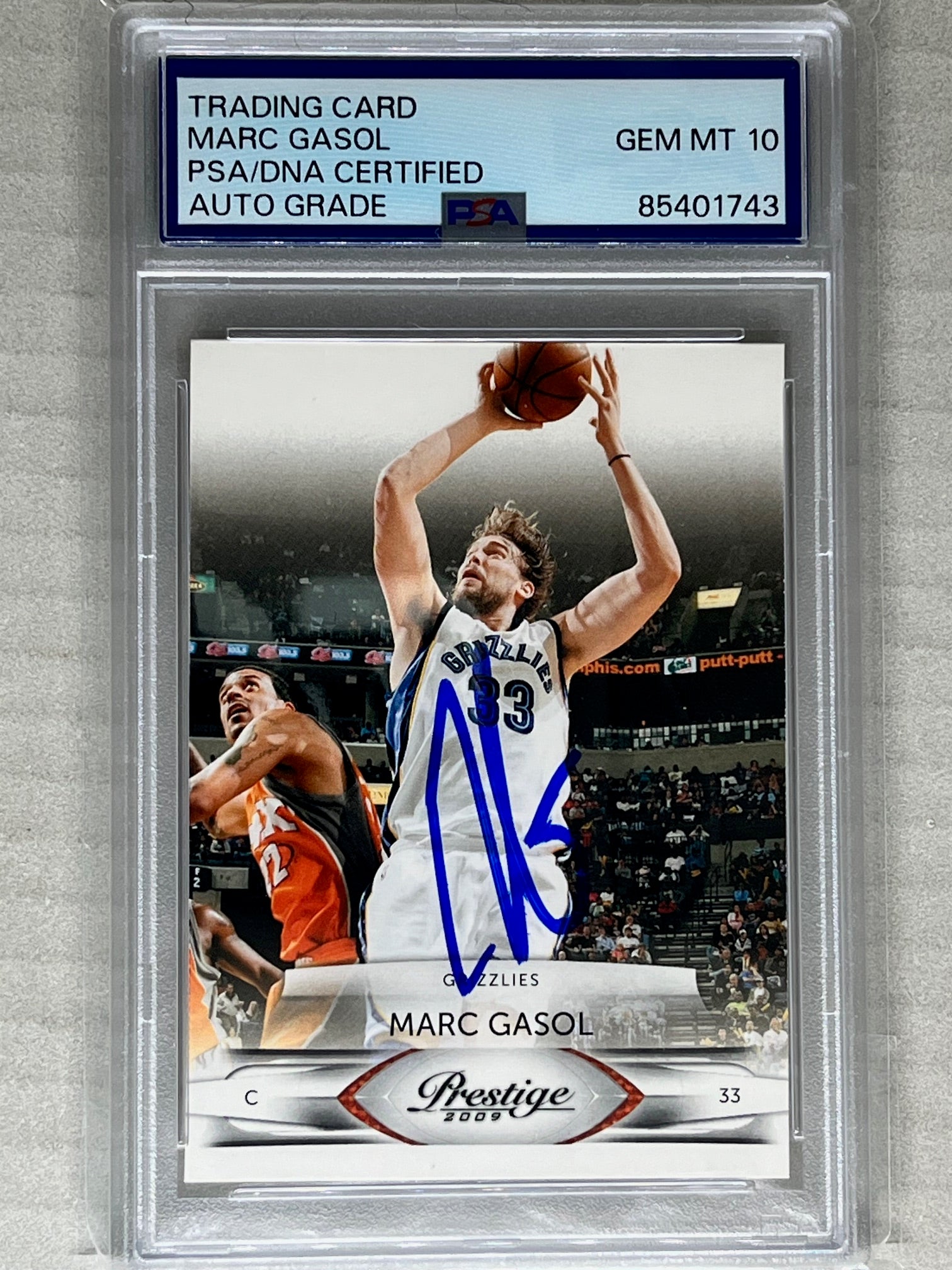 2009 Panini Prestige Marc Gasol PSA 10 Auto Grade