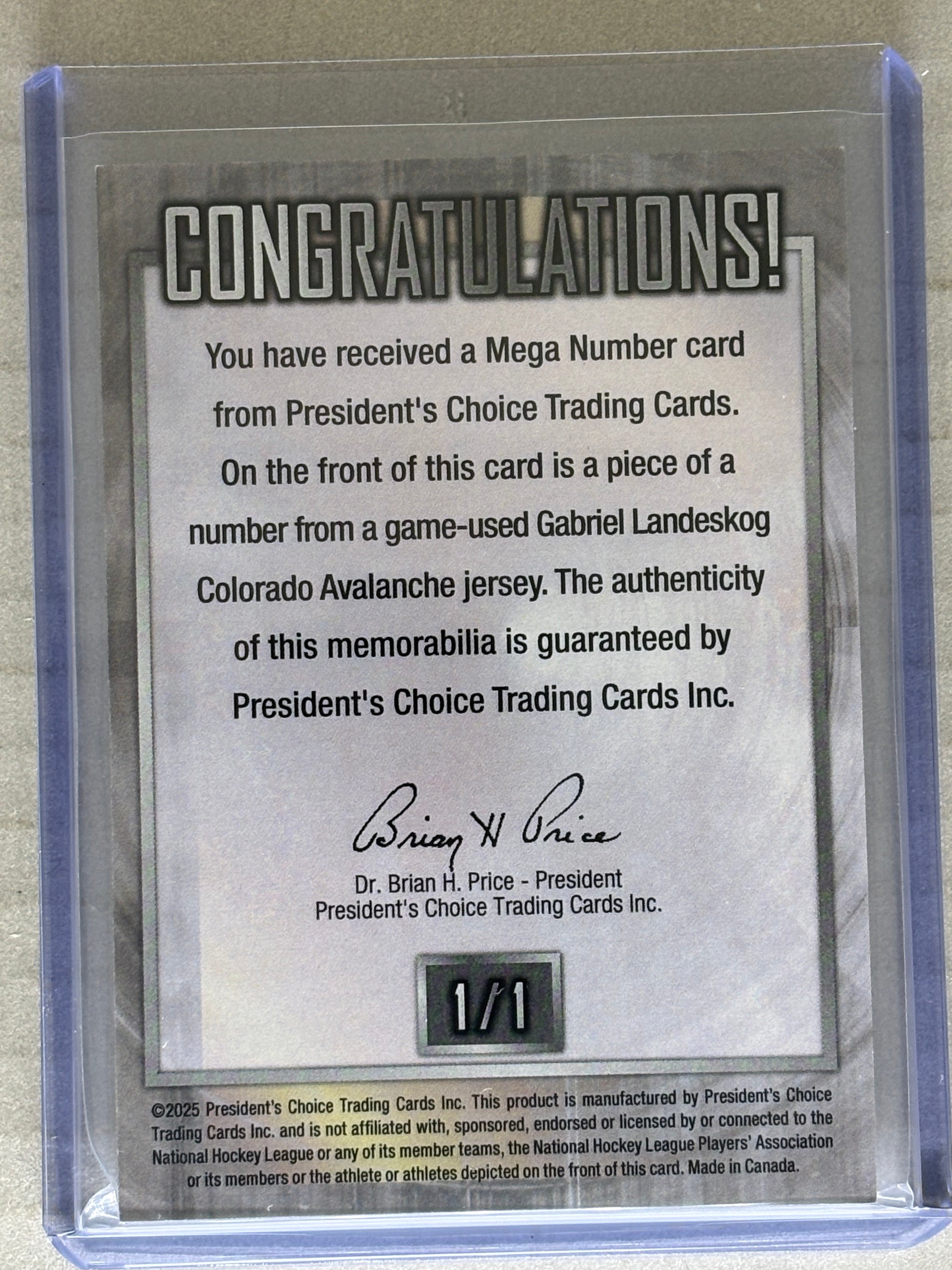 2025 President's Choice StickRack 3/10 Nick Robertson