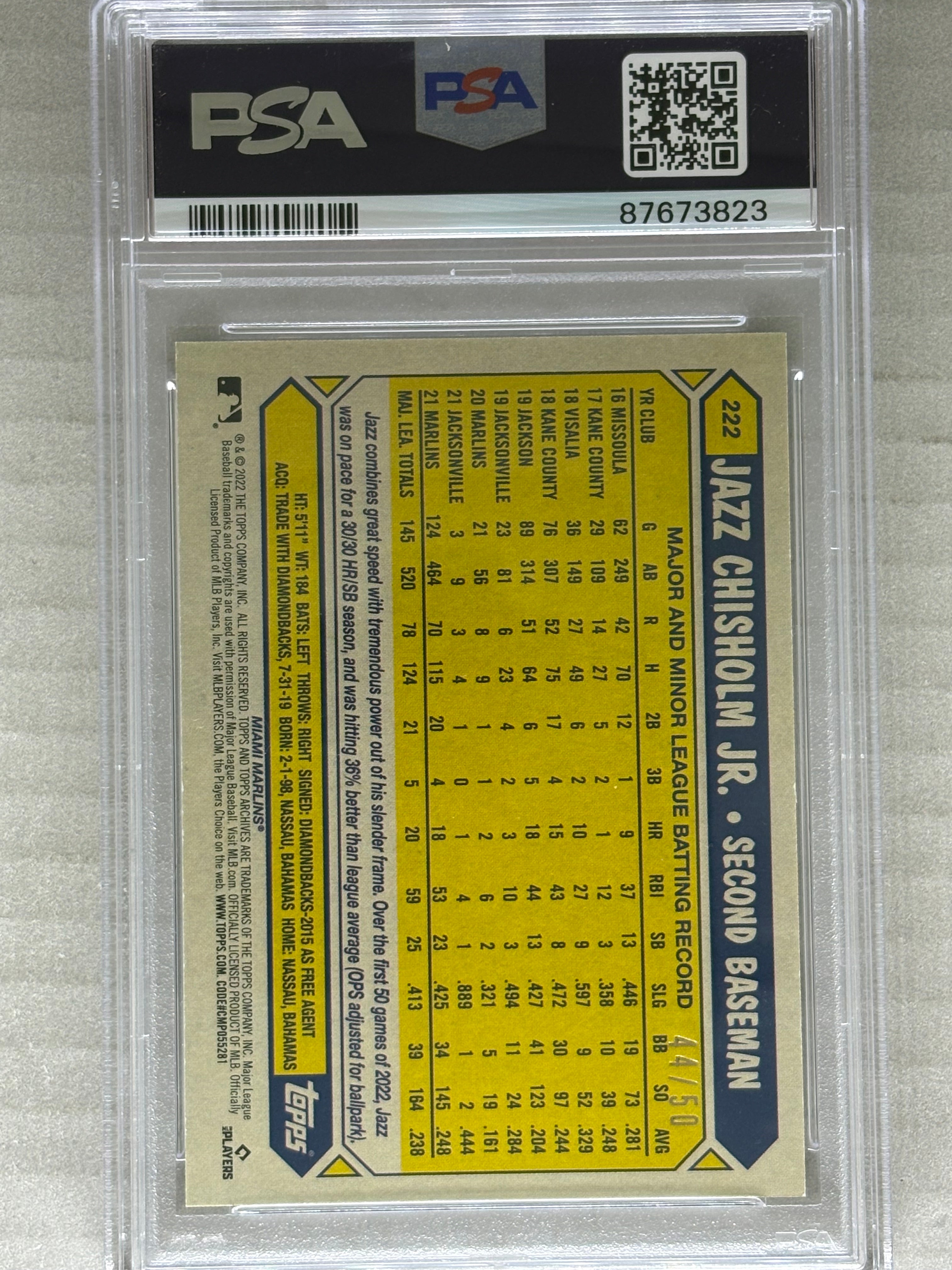 2022 Topps Archives Future Stars Hot Foil Jazz Chisholm Jr. PSA 9