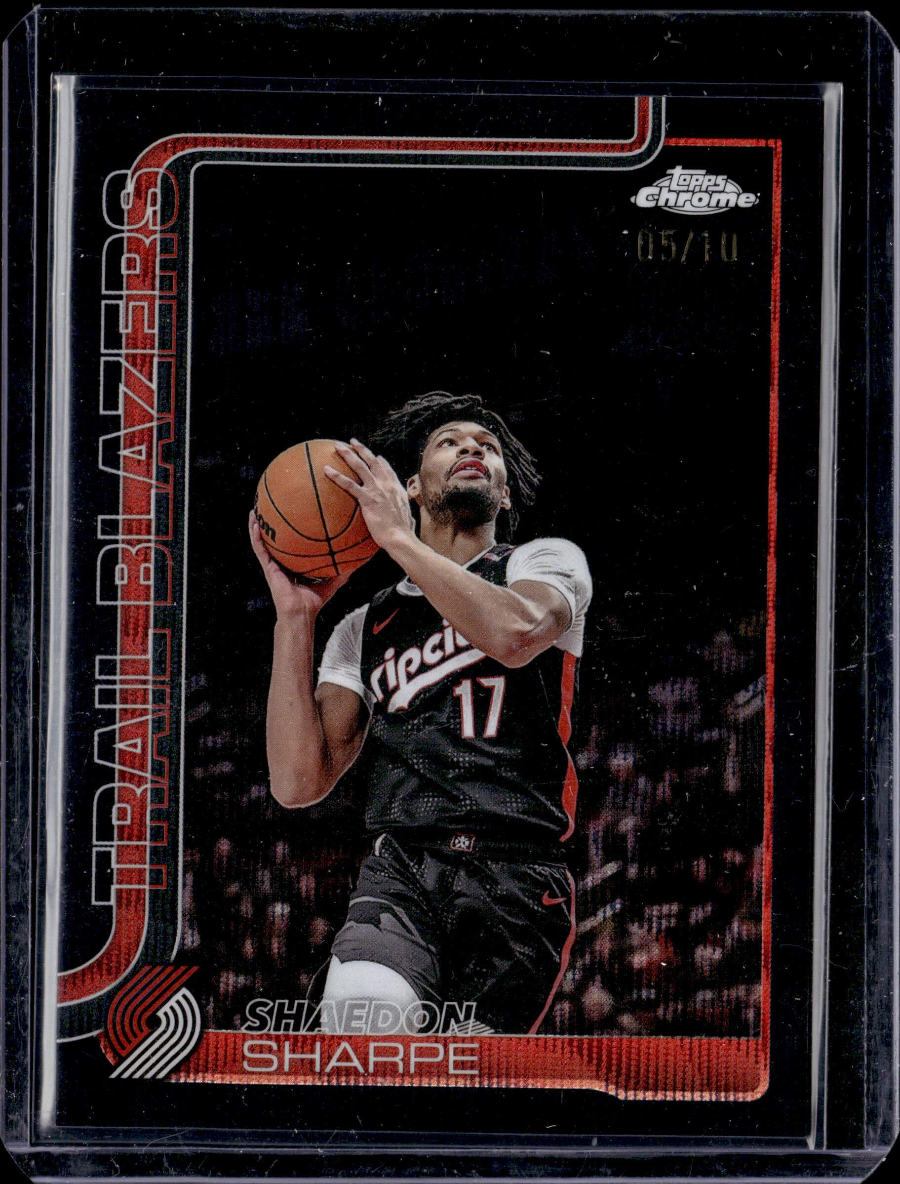 2025 Topps Chrome Shaedon Sharpe Black Refractor 05/10