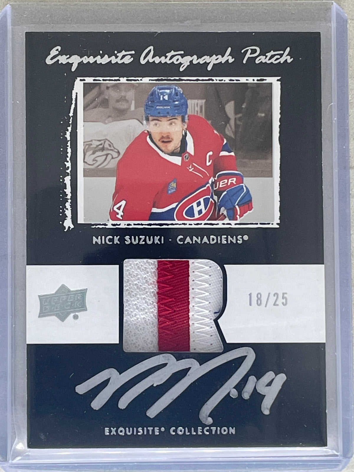 2024-25 UD The Cup Exquisite Auto Patch /25 Nick Suzuki