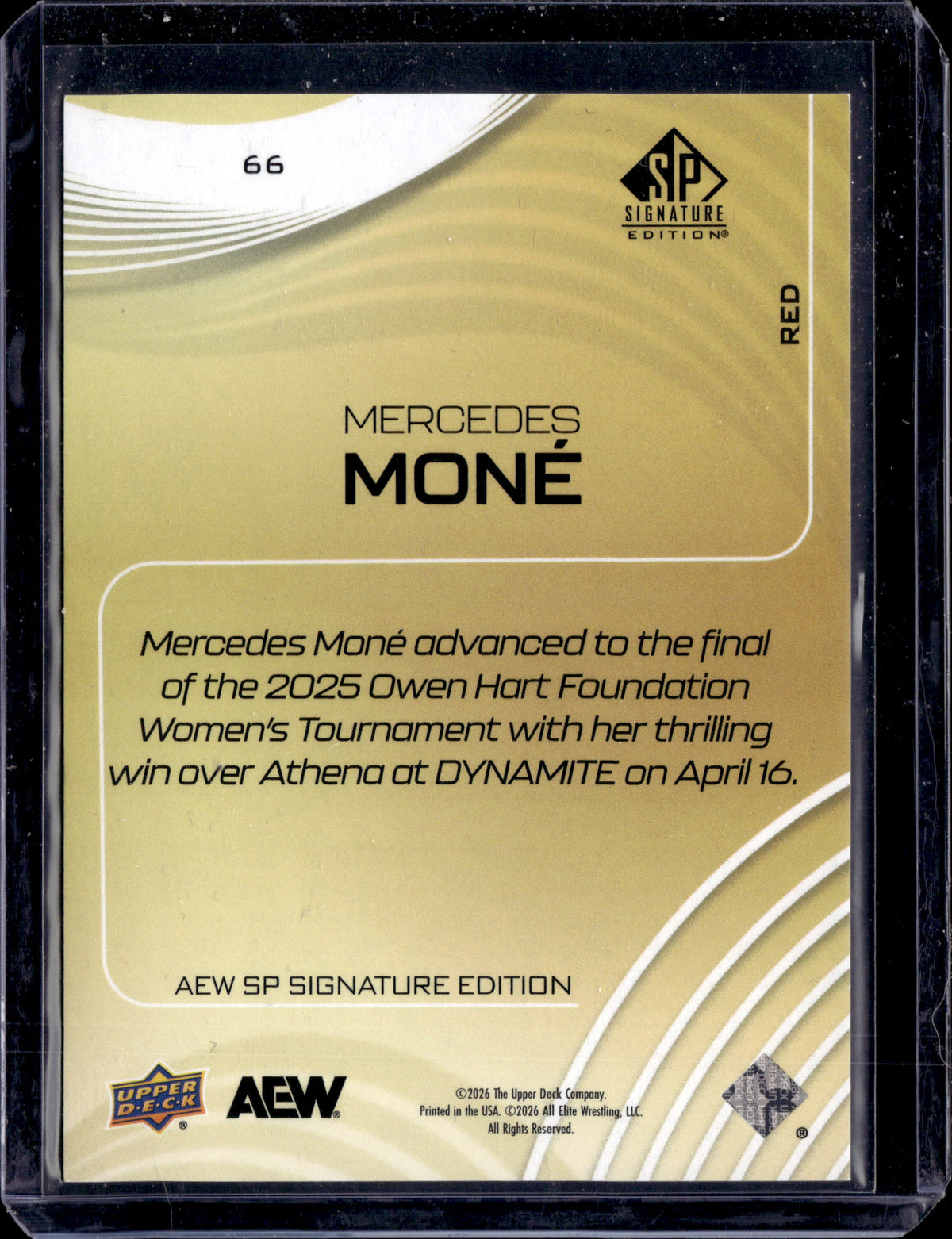 2025 AEW SP Signature /99 Red Mercedes Mone #66
