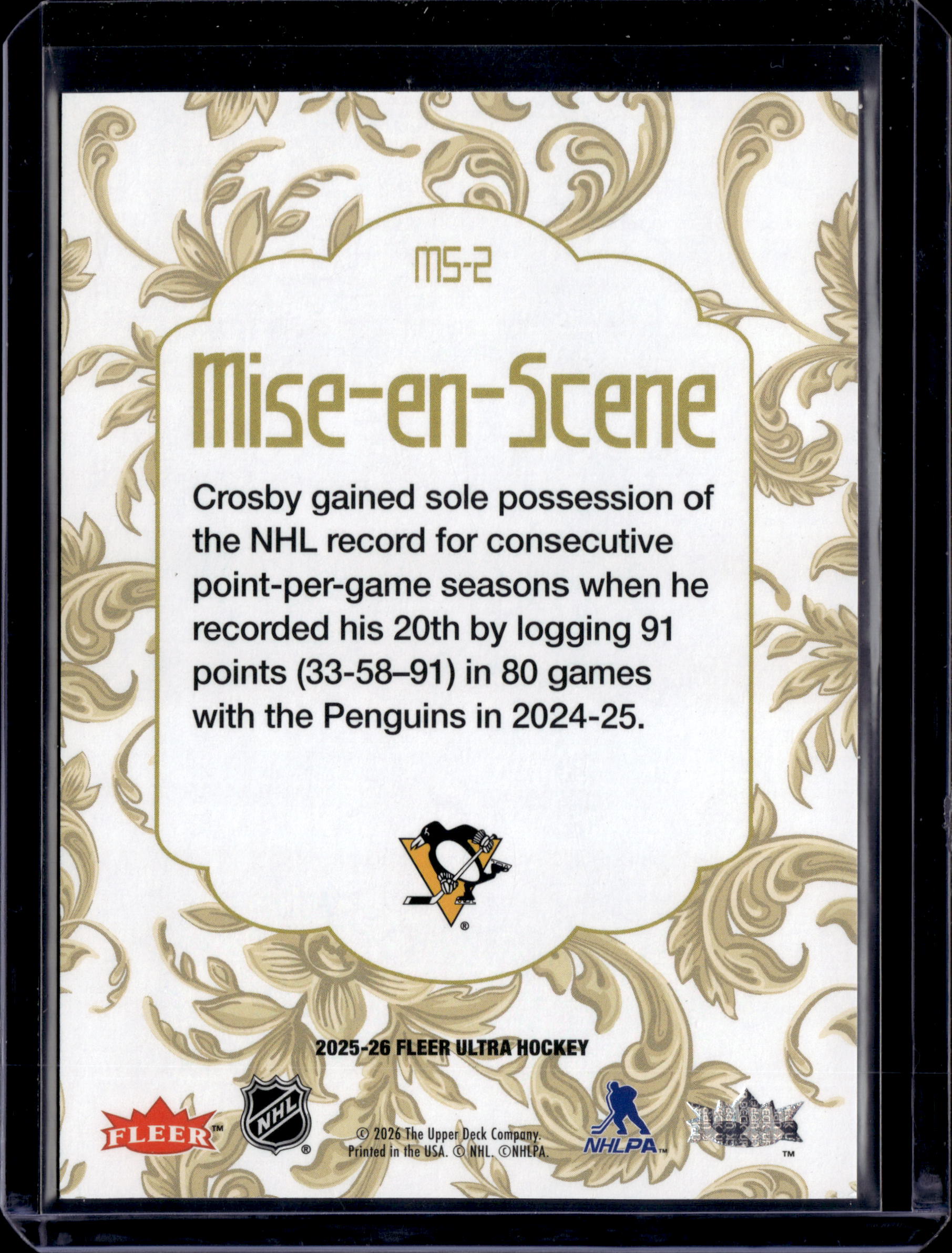 2024-25 Fleer Ultra #MS-2 Sidney Crosby Mise-en-Scene