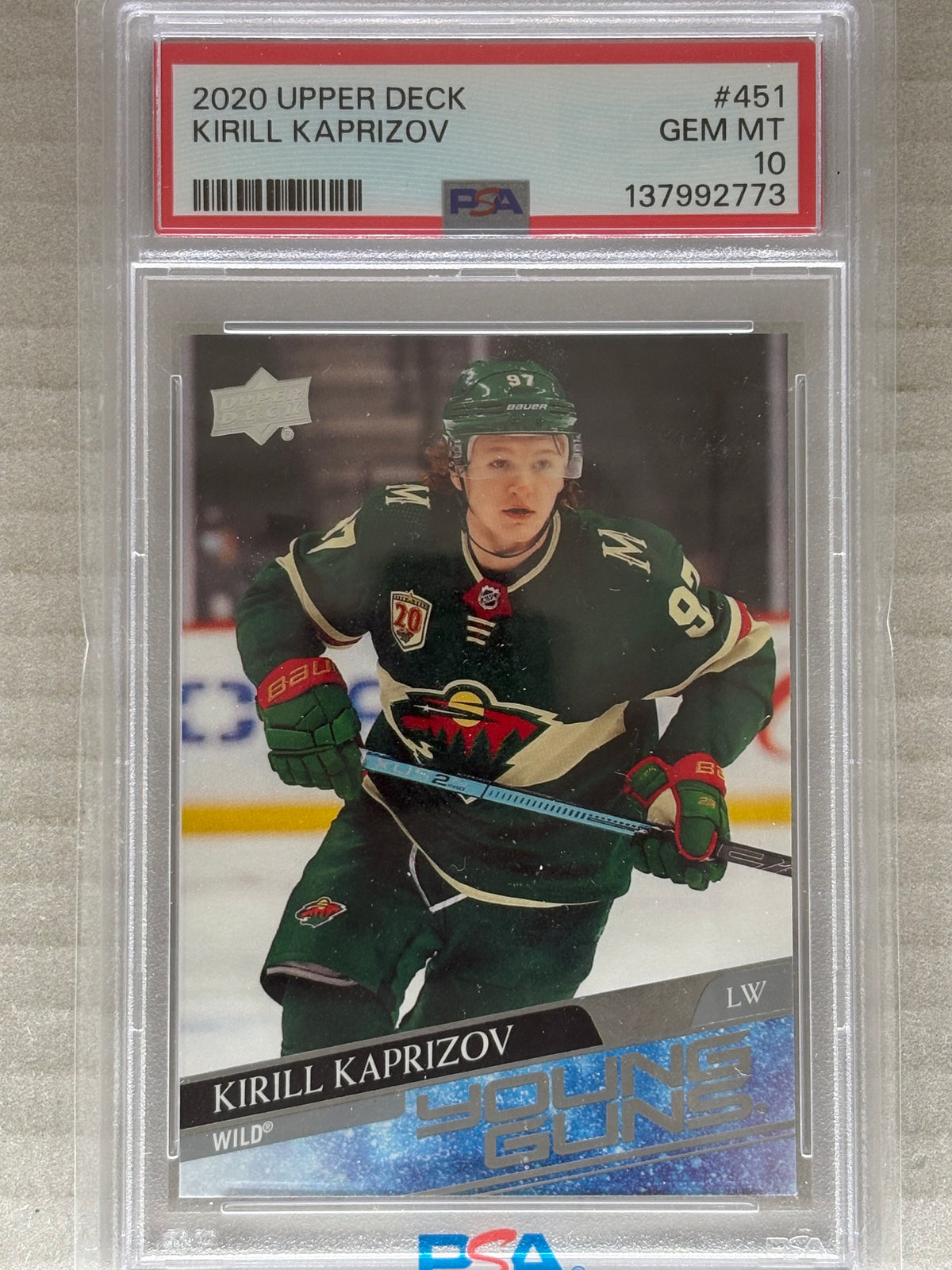 2020-21 Upper Deck Series 2 Young Guns Kirill Kaprizov PSA 10