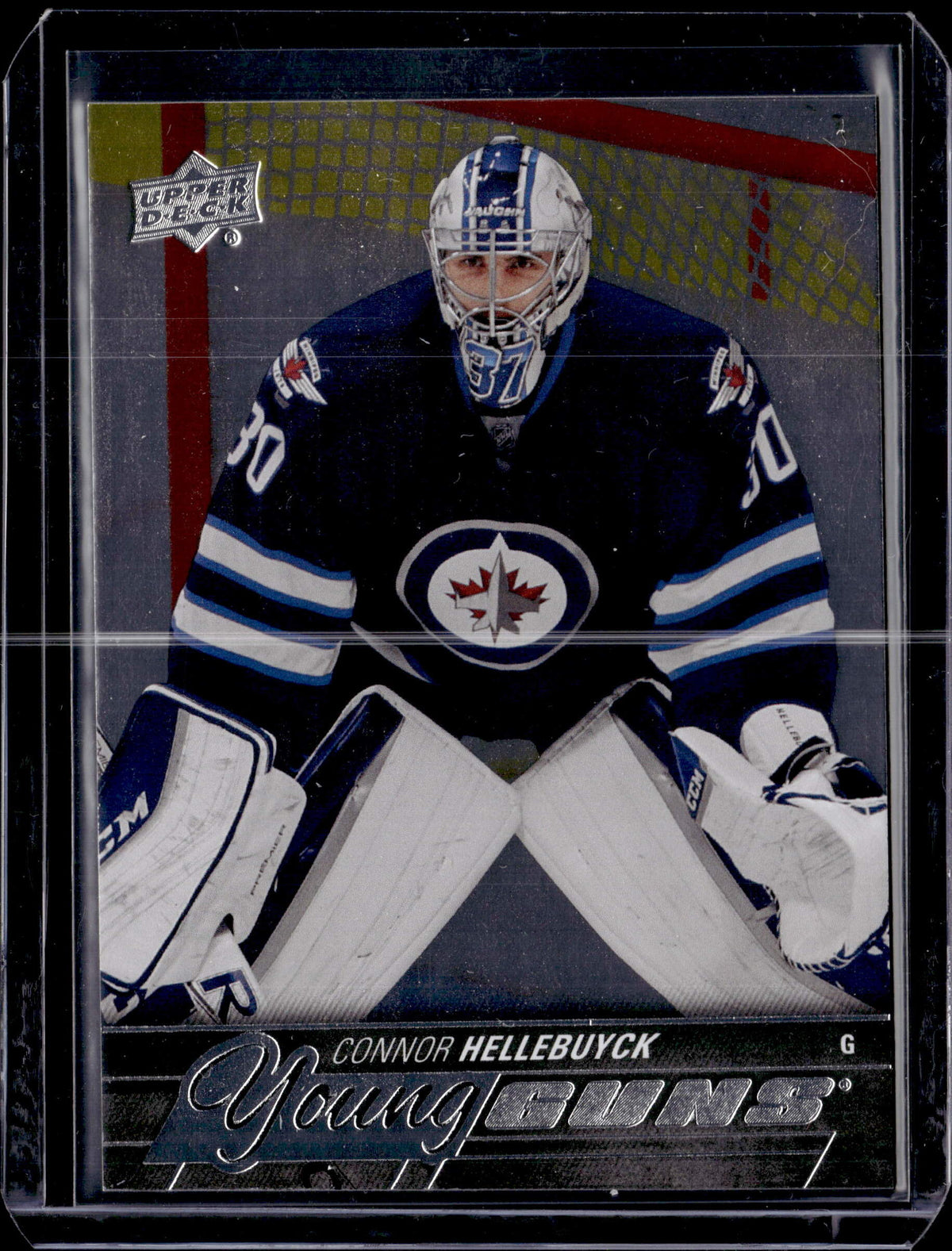 2015-16 UD Series 1 Young Guns Silver Foil #214 Connor Hellebuyck