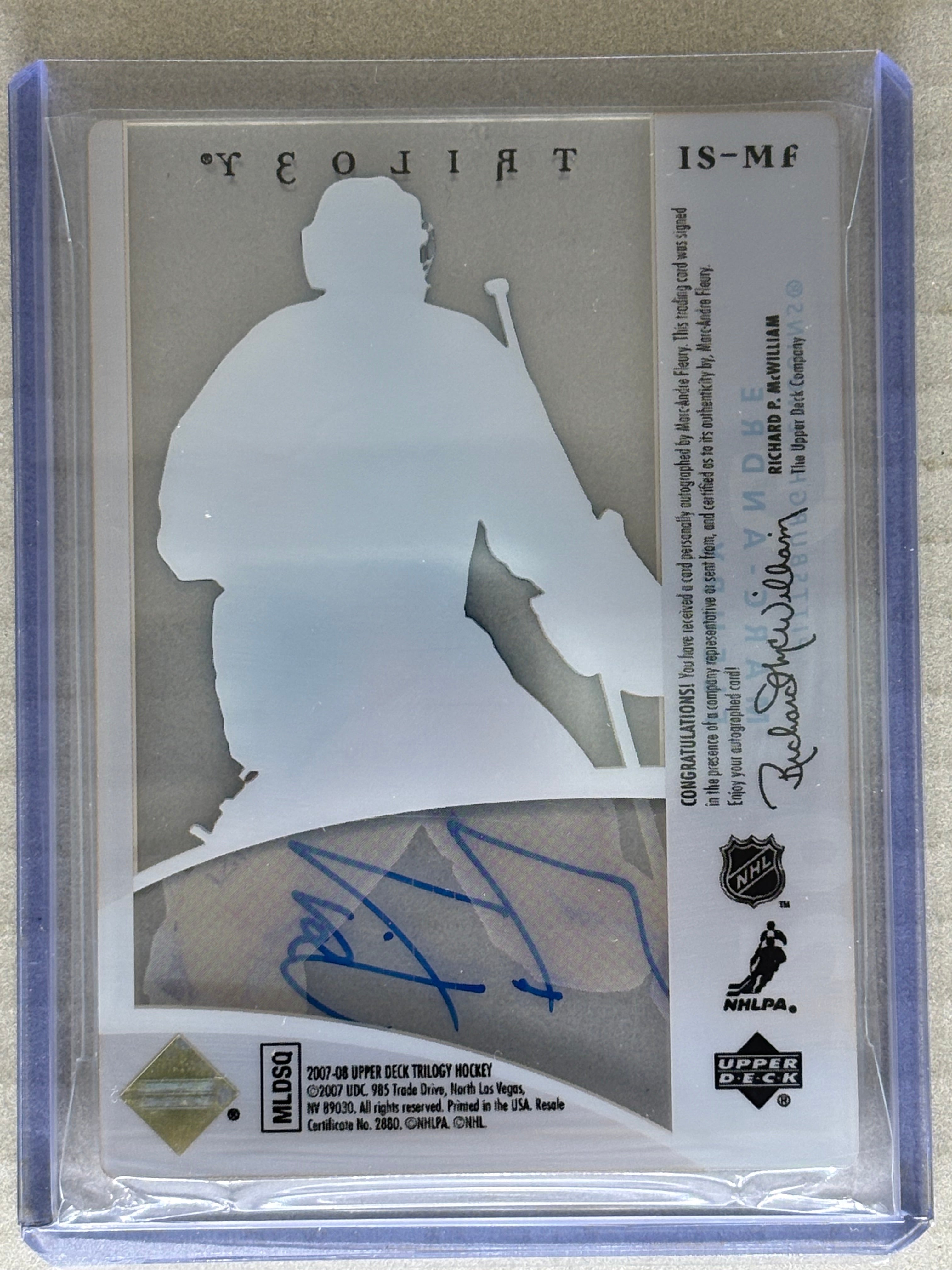 2007-08 Trilogy Ice Scripts Marc-Andre Fleury