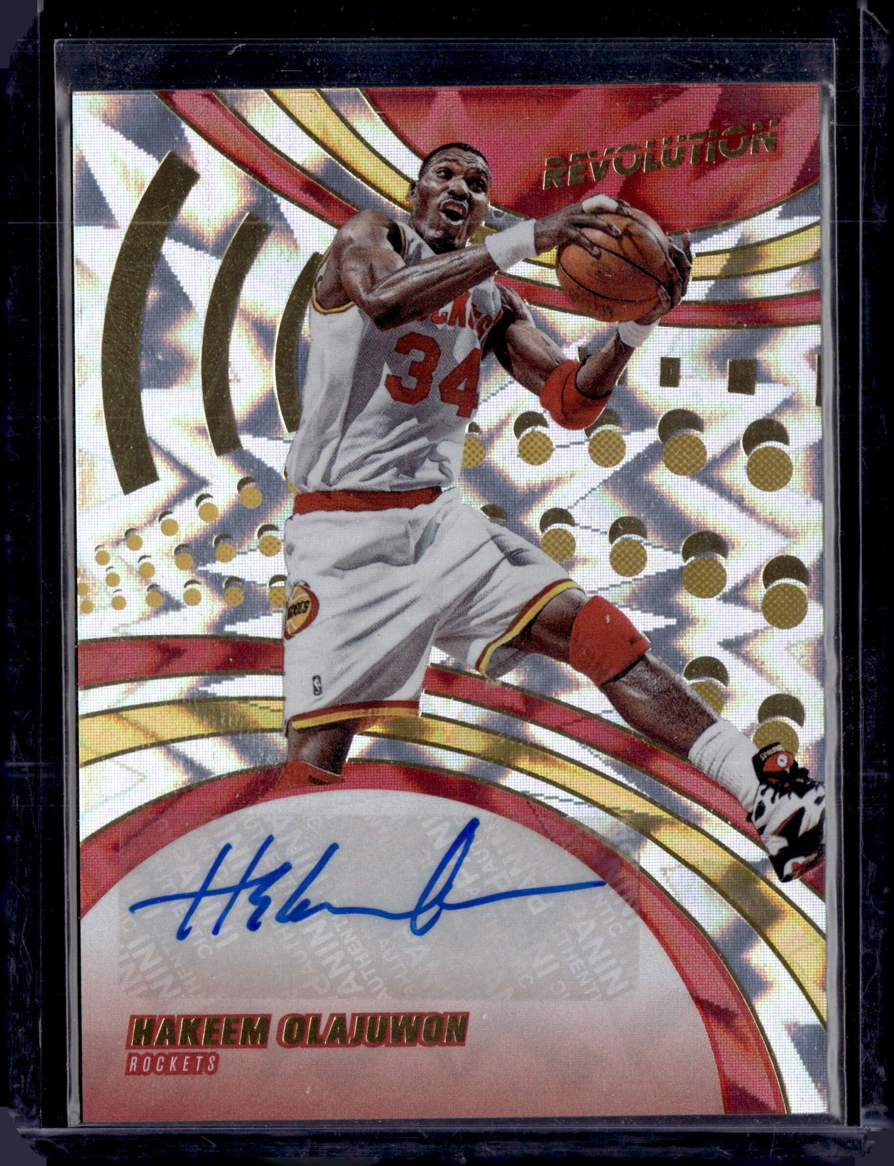 2020-21 Panini Revolution Hakeem Olajuwon Fractal Auto 05/50