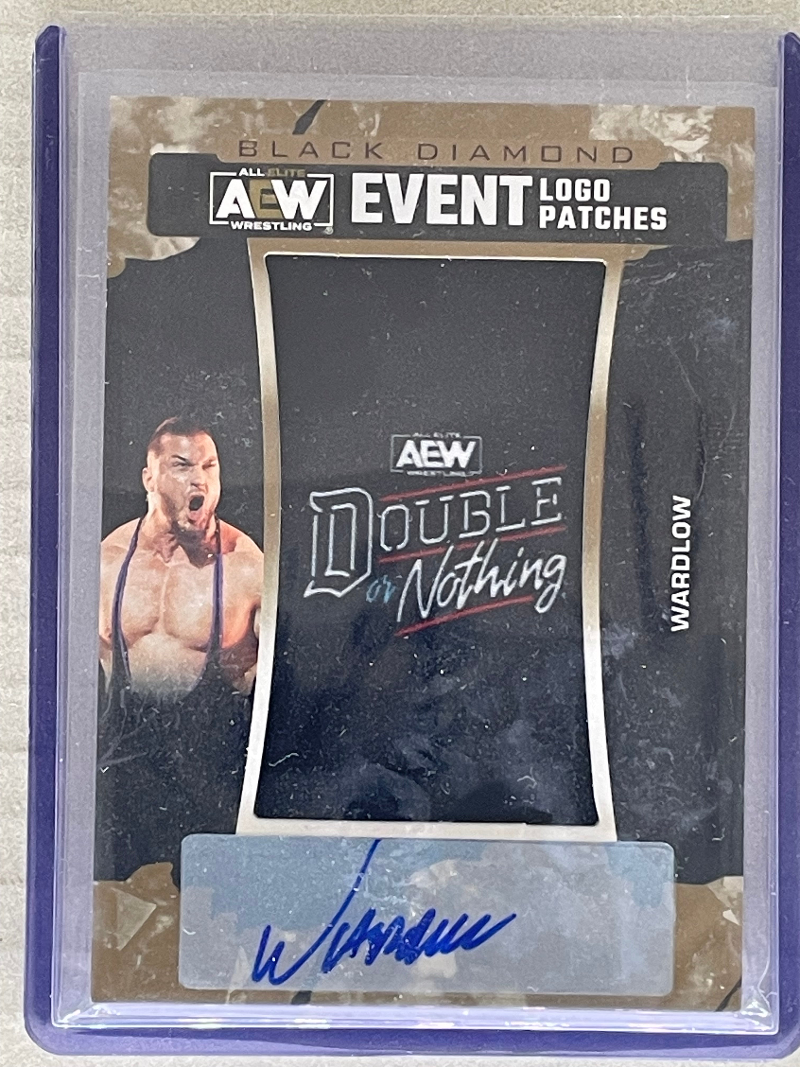 2024 AEW Black Diamond Logo Patches Auto Double Or Nothing Wardlow
