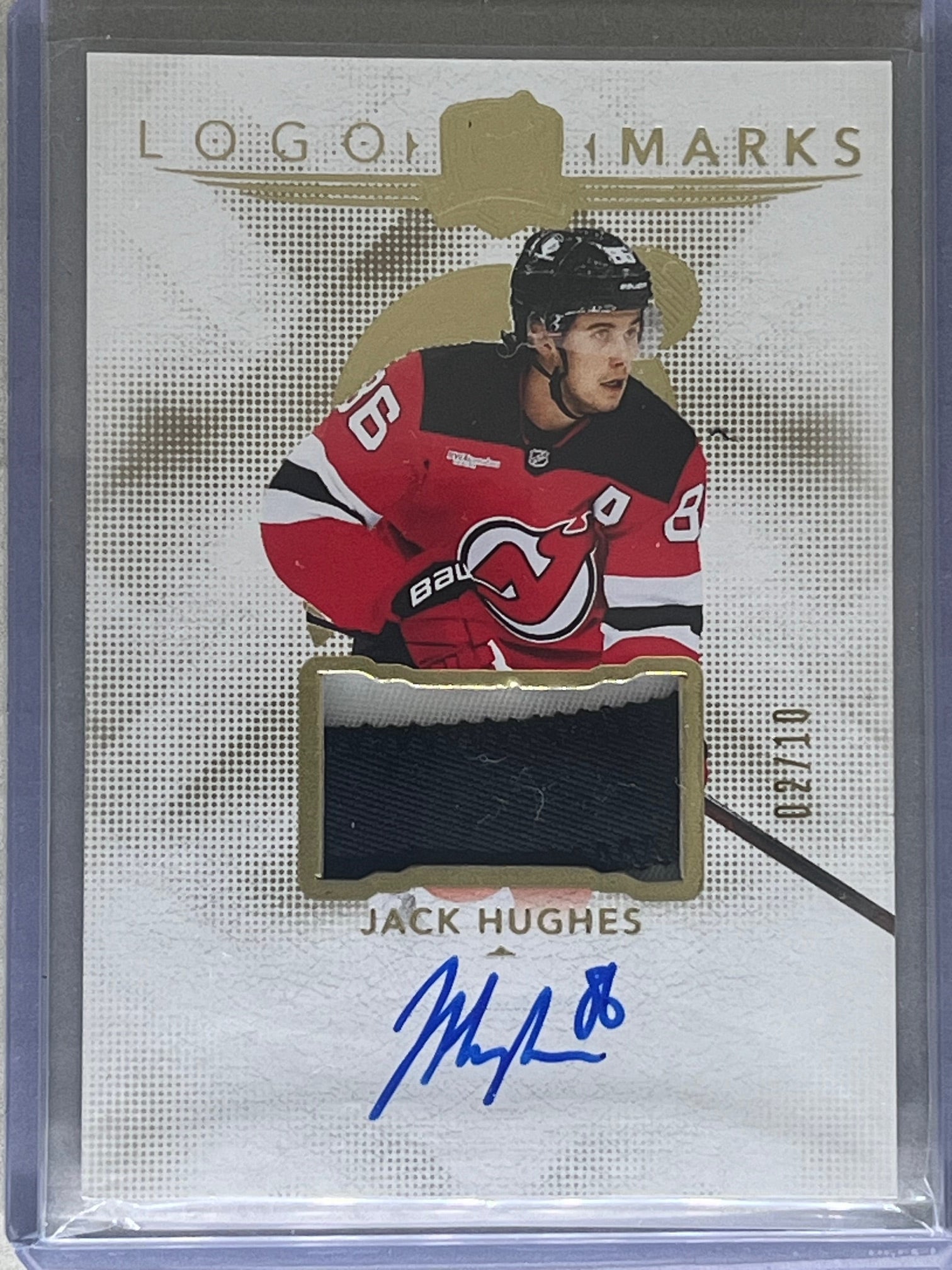 2024-25 The Cup Jack Hughes Logo Marks Patch Auto  /10